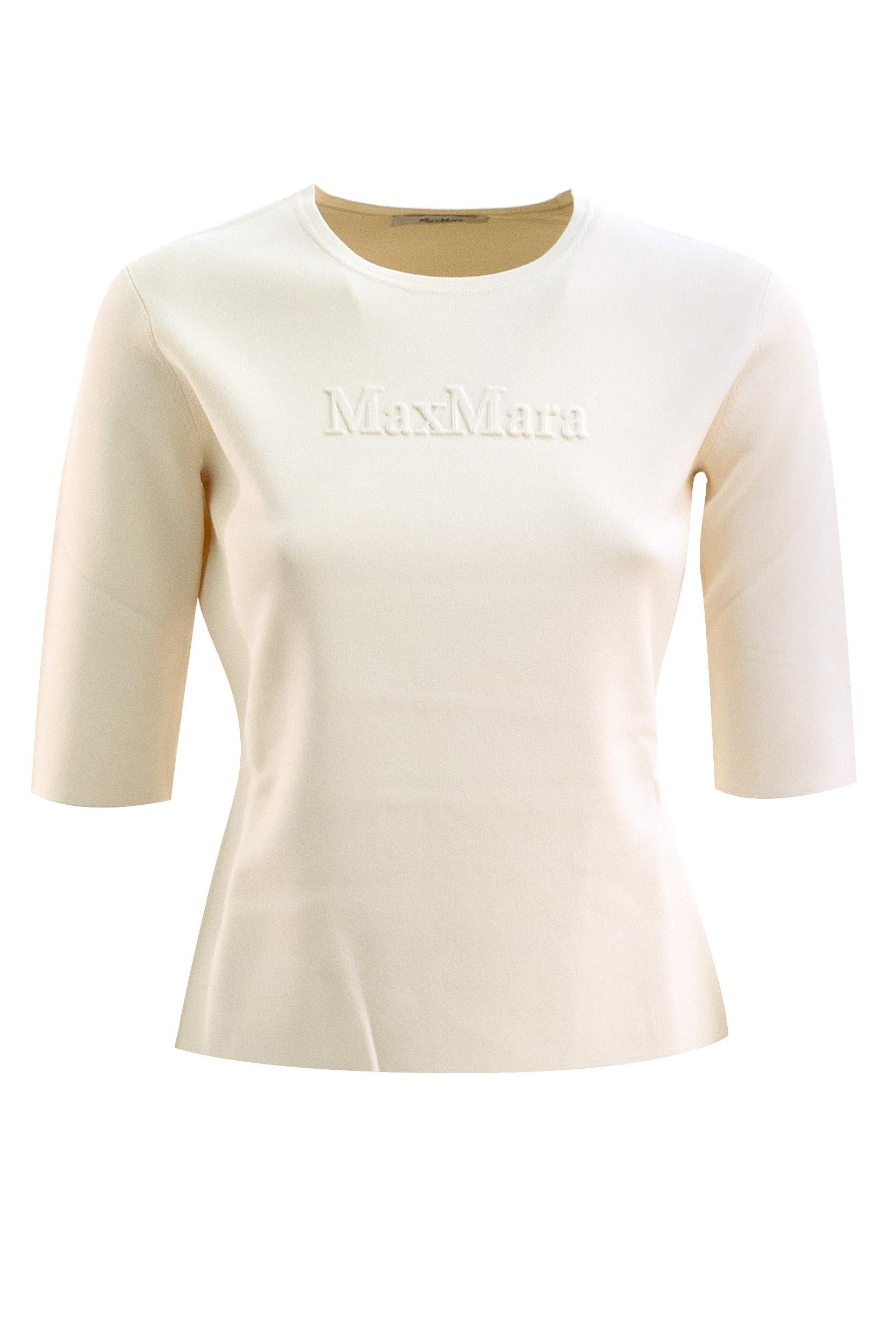 Pullover in jersey color avorio<BR/> MXPAUSTERO 001 MAX MARA
