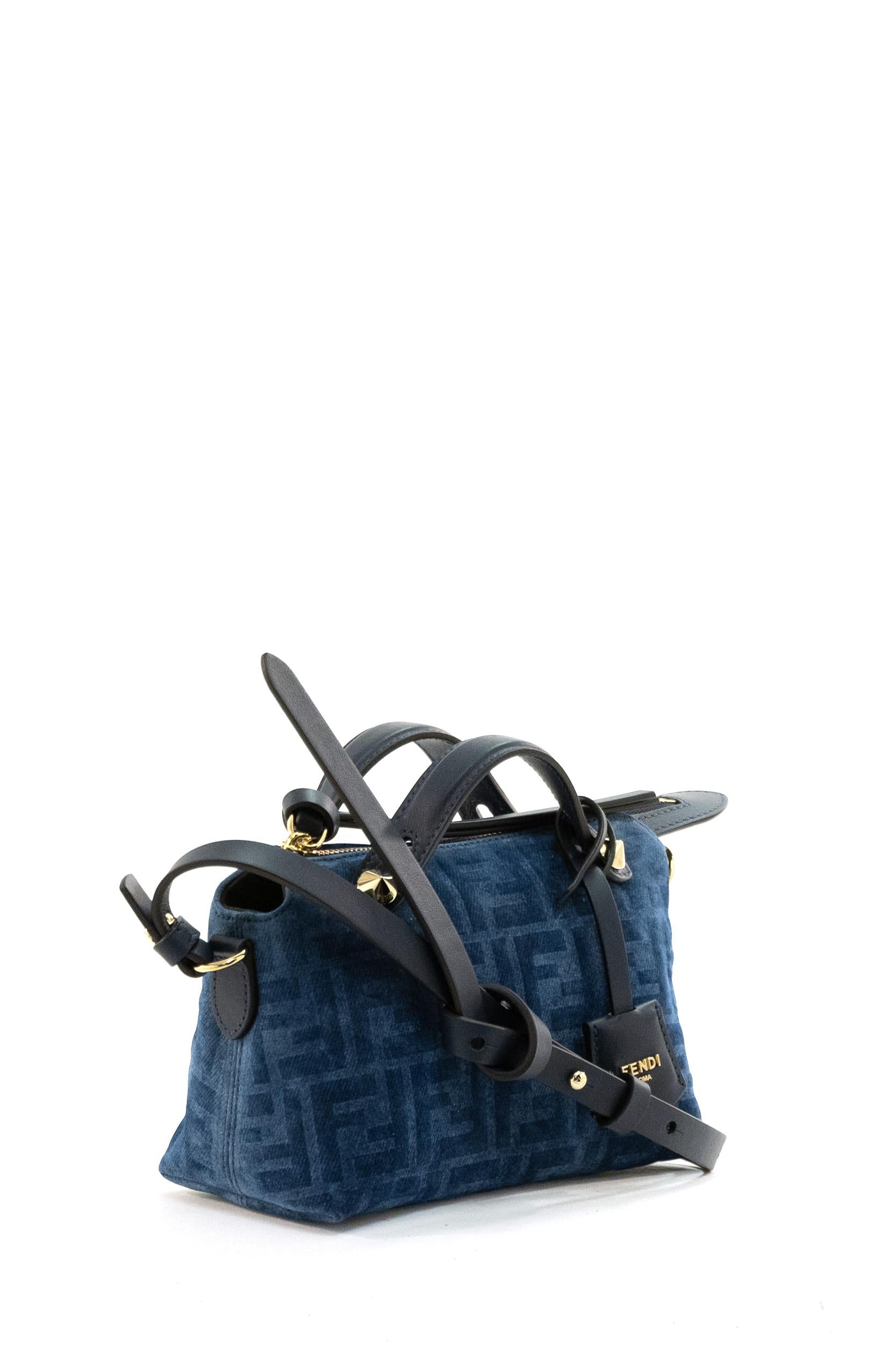 Borsa By The Way Soft Mini in Tessuto Denim Floccato<BR/> 8BS098 AVR6 F1UJW FENDI