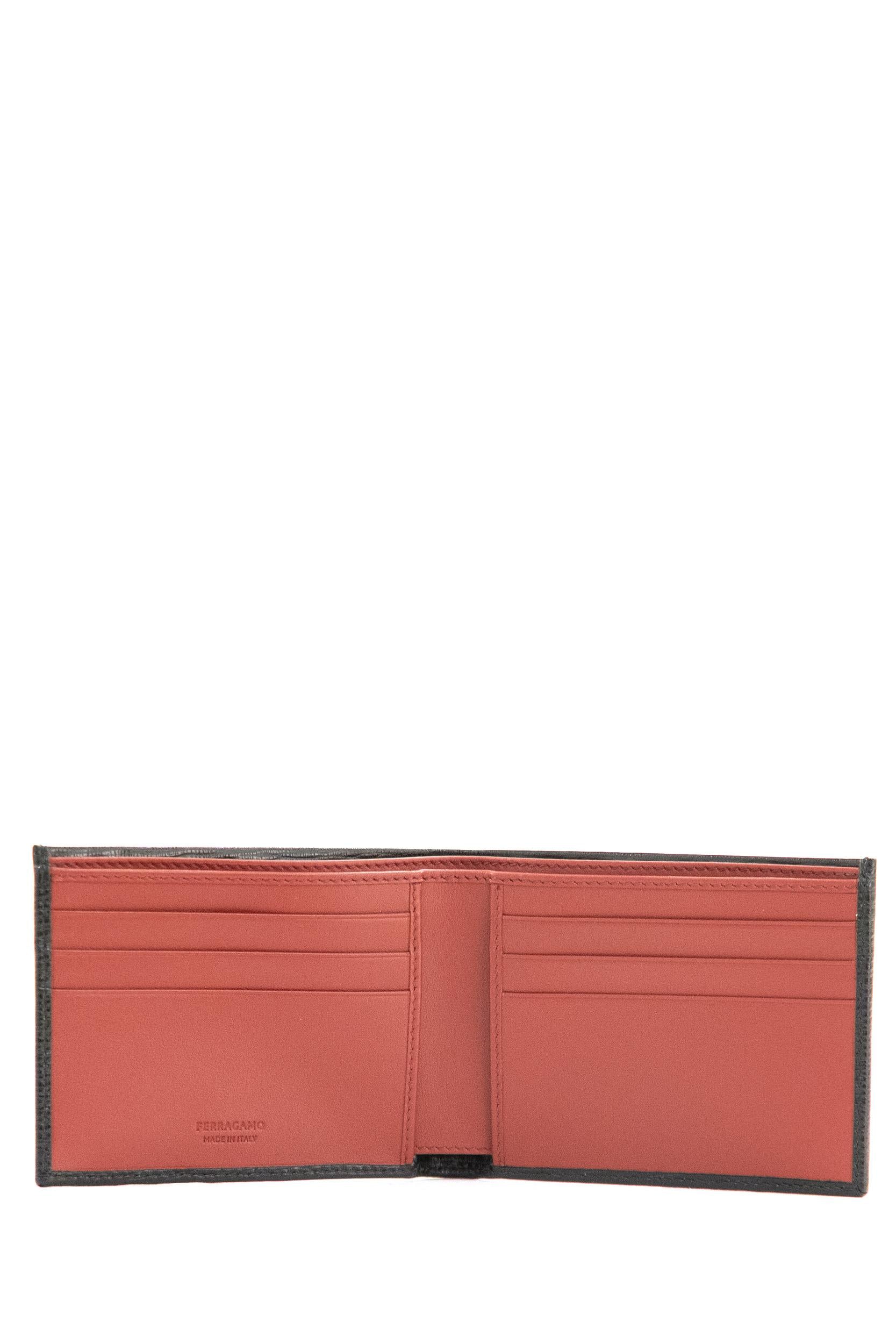 Portafoglio Gancini in Pelle<BR/> 66A064 0685978 NERO FERRAGAMO