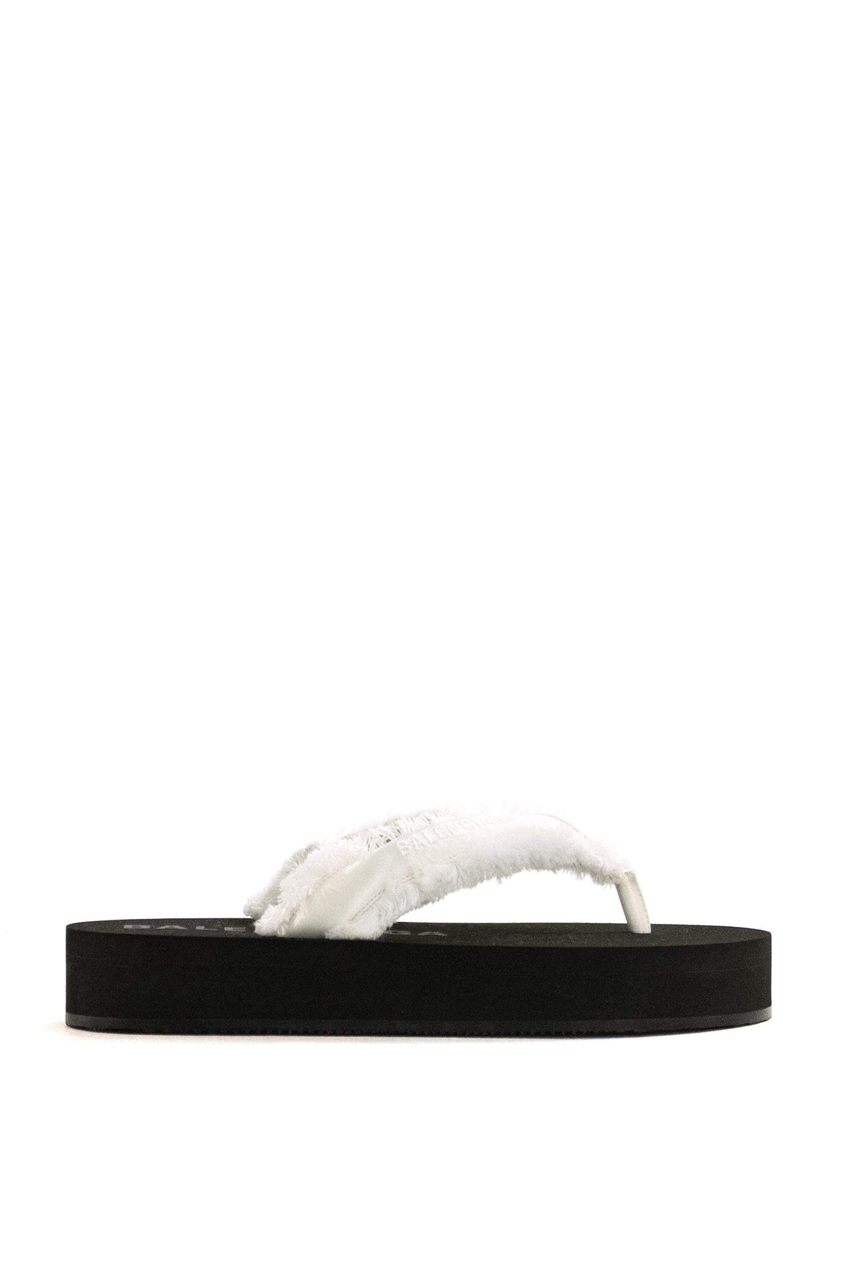 Infradito Jet Lag in satin spazzolato di colore bianco<BR/> 870111 W0WM0 9020 BALENCIAGA