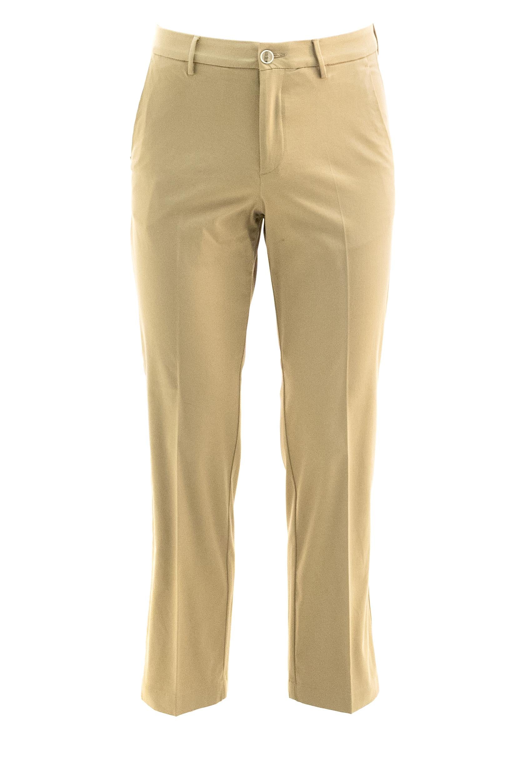 Pantaloni in cotone di colore beige<BR/> S.M04.MIDTOWN 1702 120 CRUNA