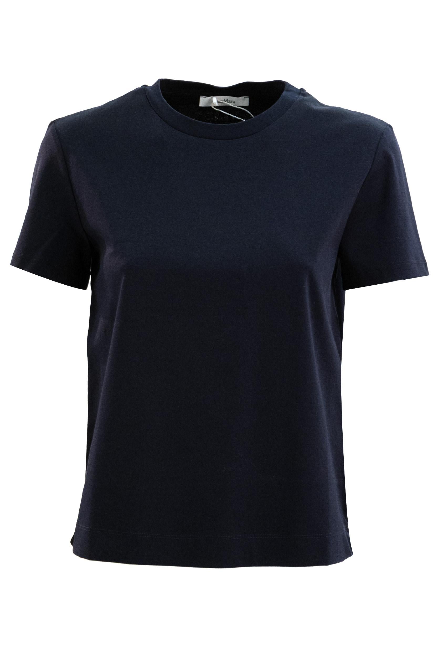 T-shirt Donata in cotone di colore blu<BR/> MXPDONATA 002 MAX MARA
