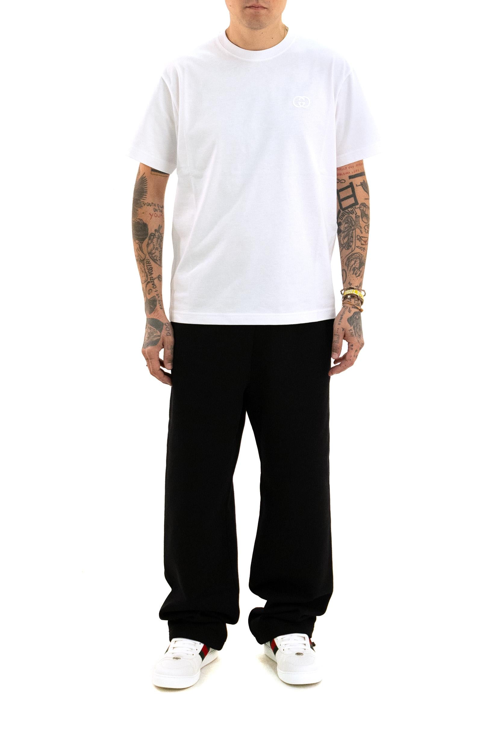 T-shirt in jersey di cotone di colore bianco<BR/> 796395 XJHKE 9692 GUCCI