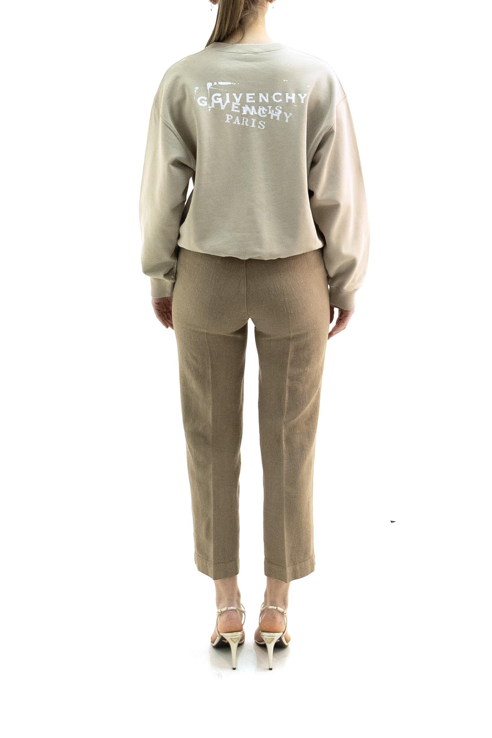 Felpa in cotone di colore beige<BR/> BWJ04UP7A7 277 GIVENCHY