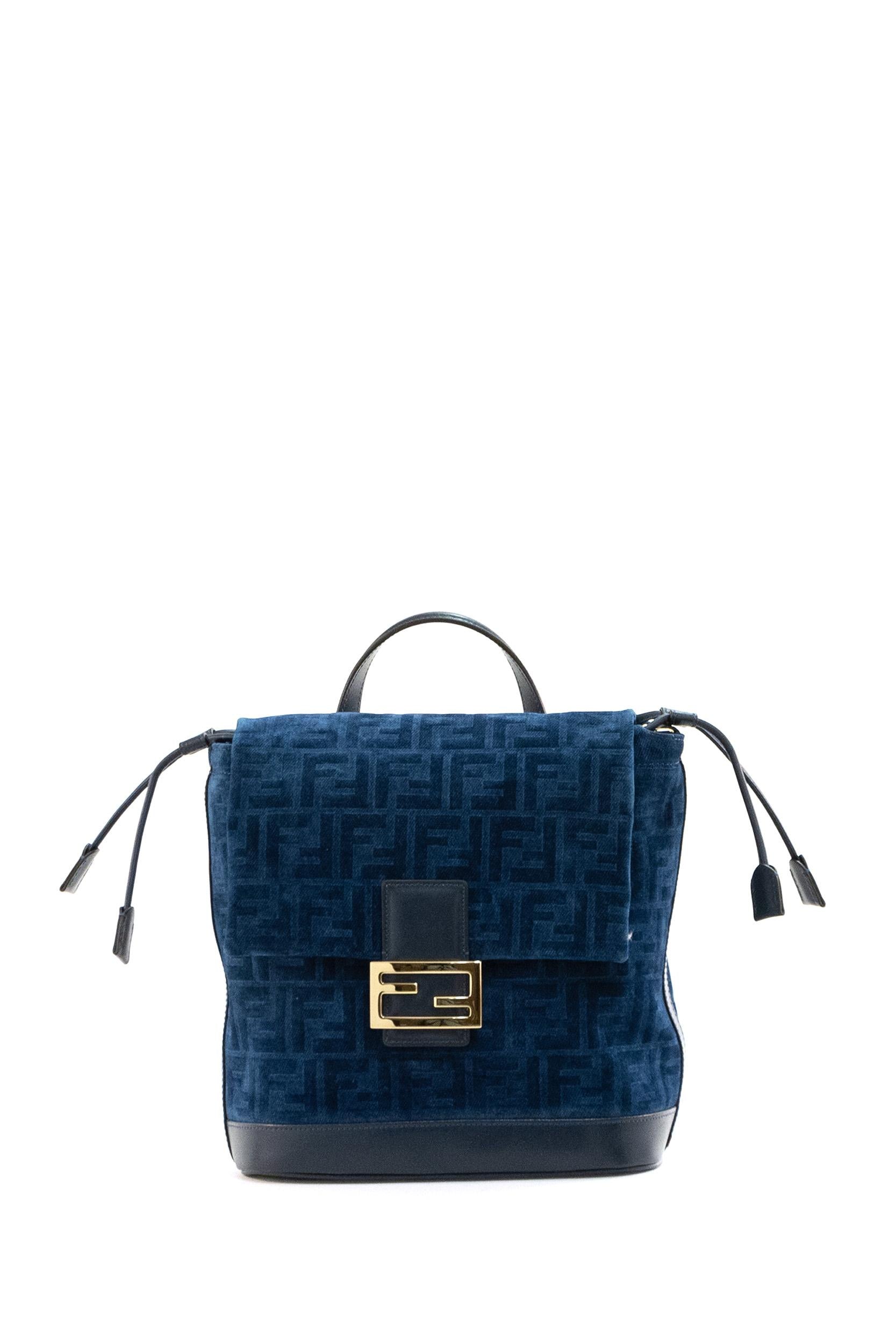 Zaino in Denim Floccato FF<BR/> 8BZ057 AWDV F1UJW FENDI