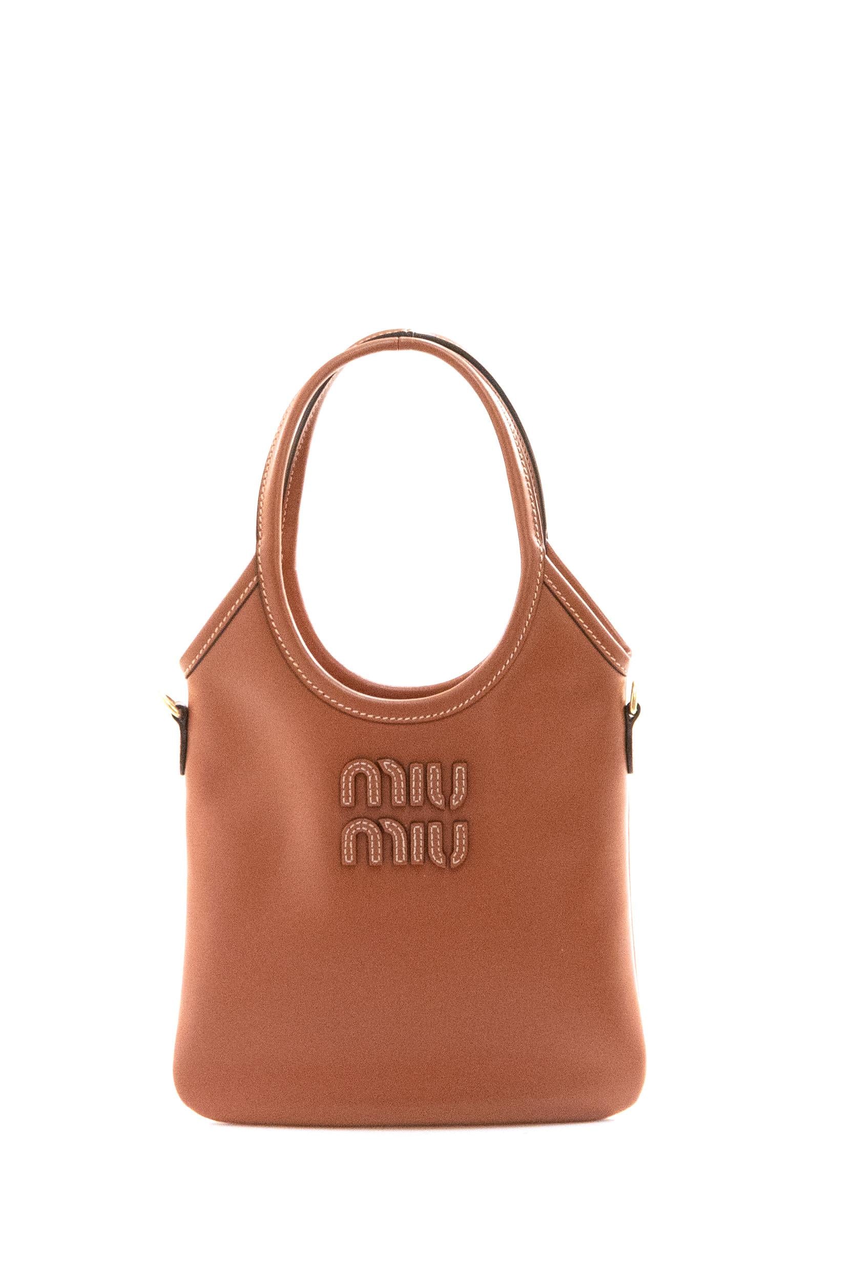 Borsa Ivy in pelle color marrone<BR/><BR/> 5BA281 V OLN 2CRW F0033 MIU MIU