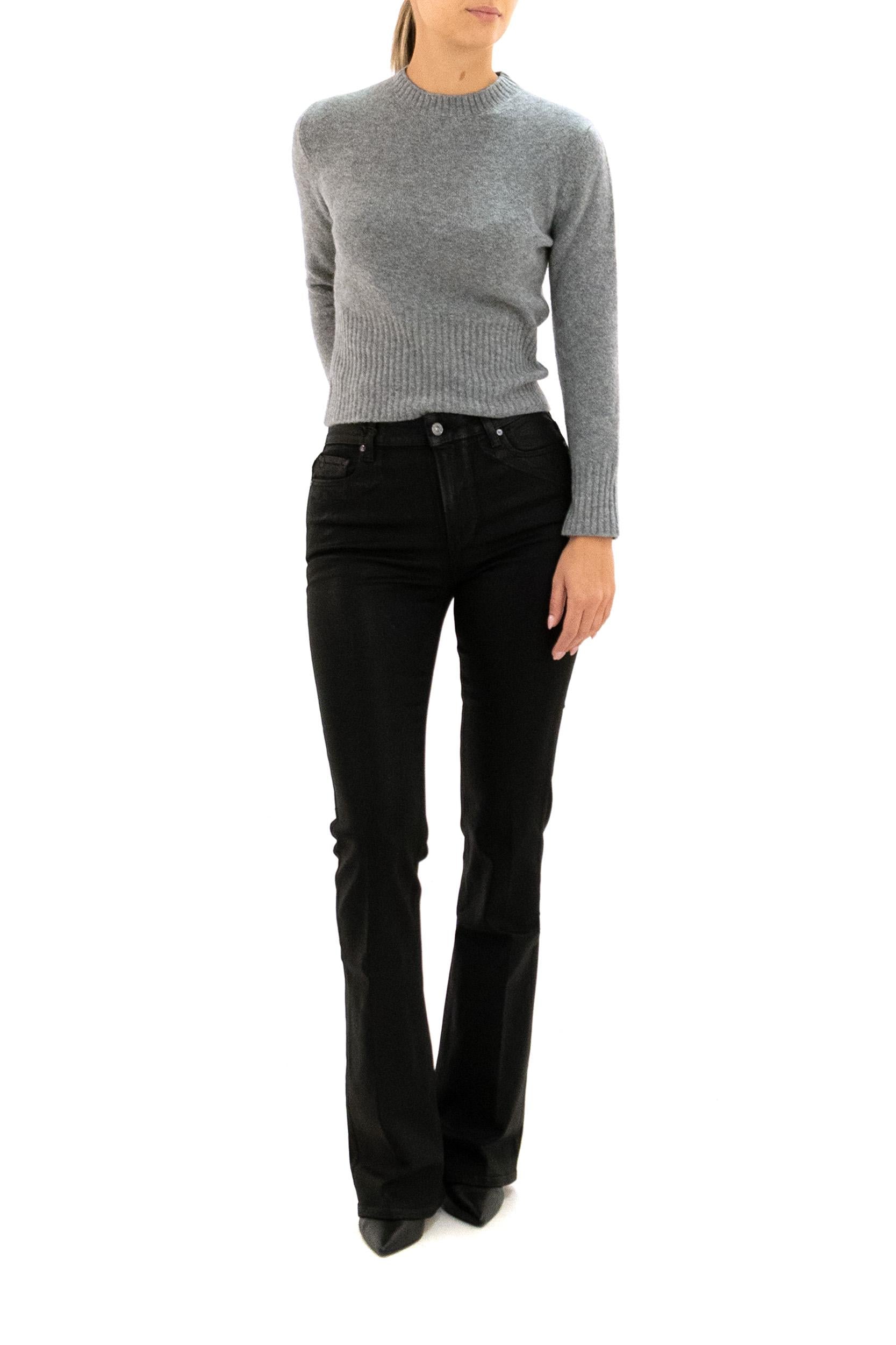 Pullover in lana e cashmere color grigio<BR/> B4853 1356 621 BASE