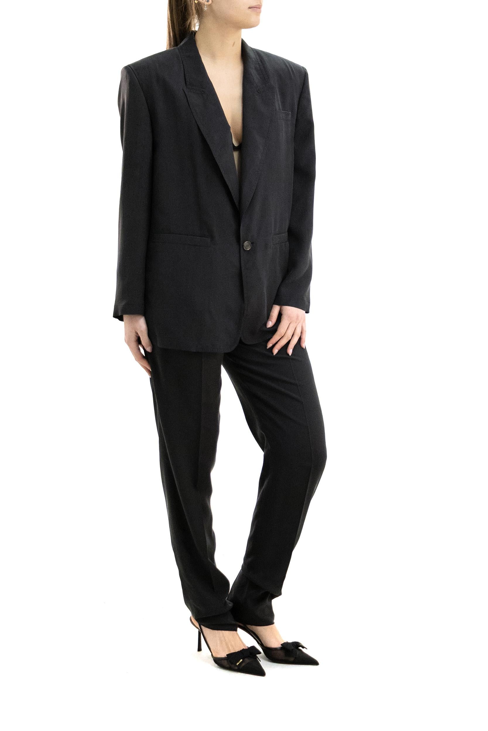 Giacca in Seta Habutai<BR/> 856579 Y6J78 1000 SAINT LAURENT