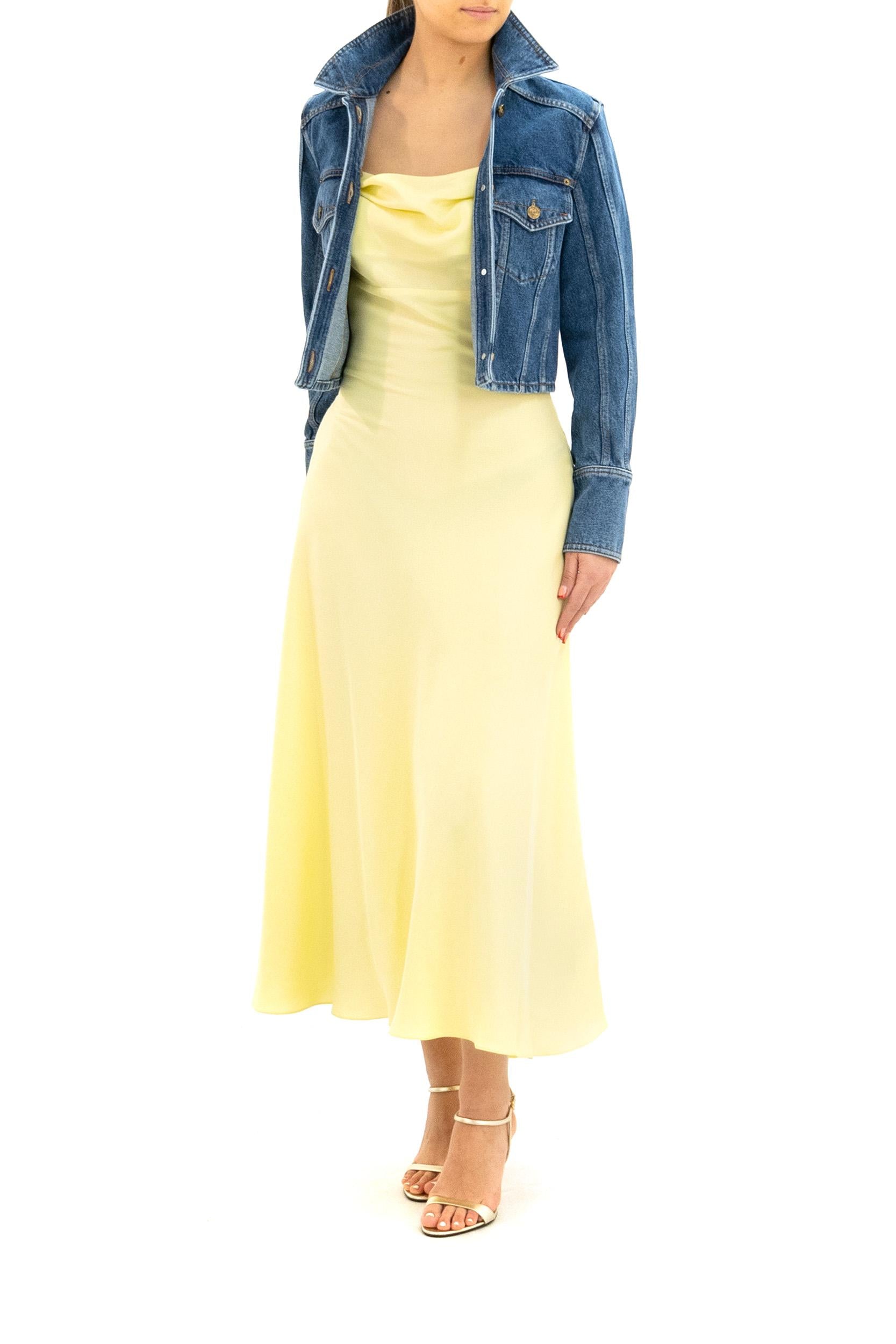 Giacca corta in denim di colore blu<BR/> GF1TC215DG08 6EX BALMAIN