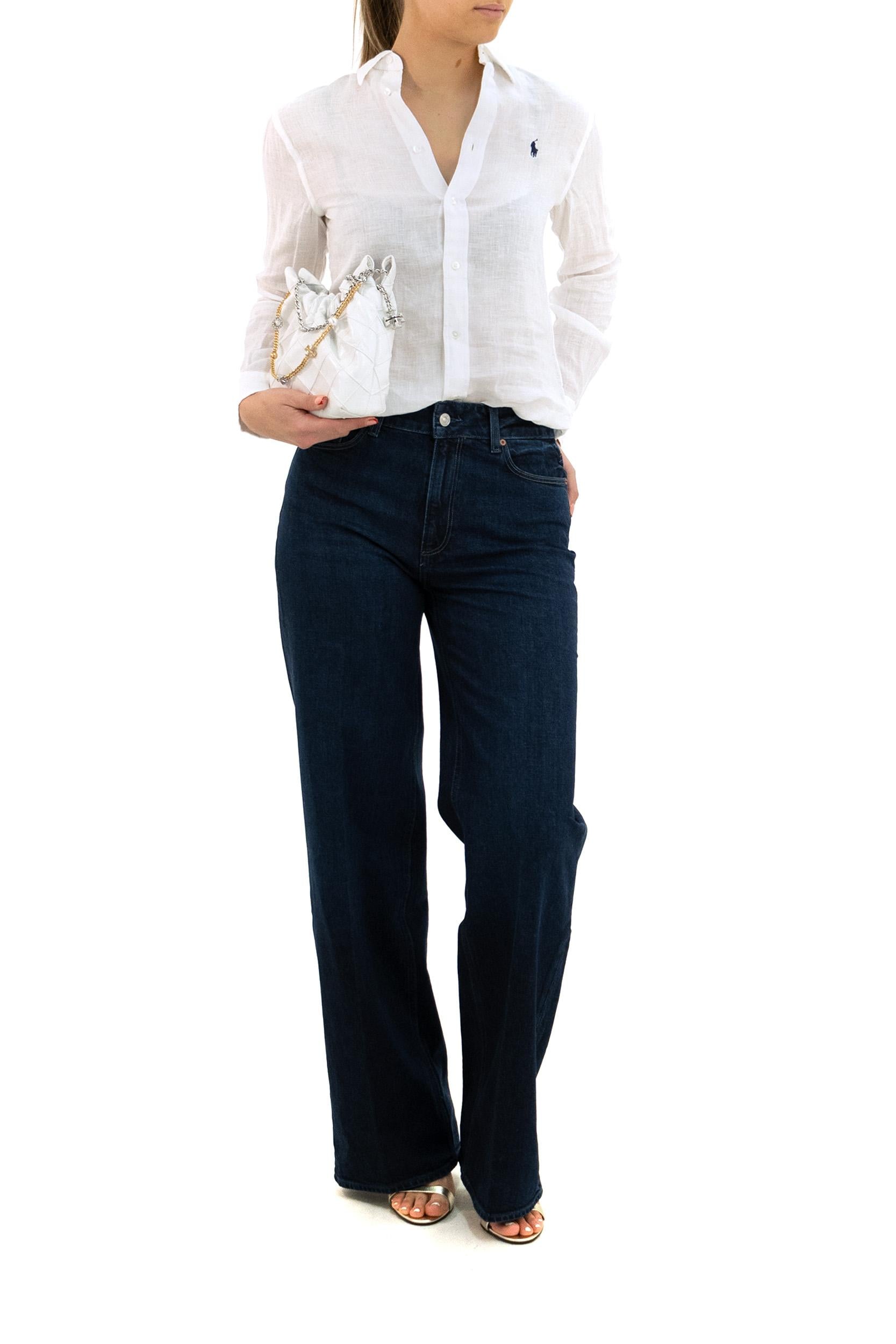 Camicia in lino di colore bianco<BR/> 211970730518 WHITE POLO RALPH LAUREN