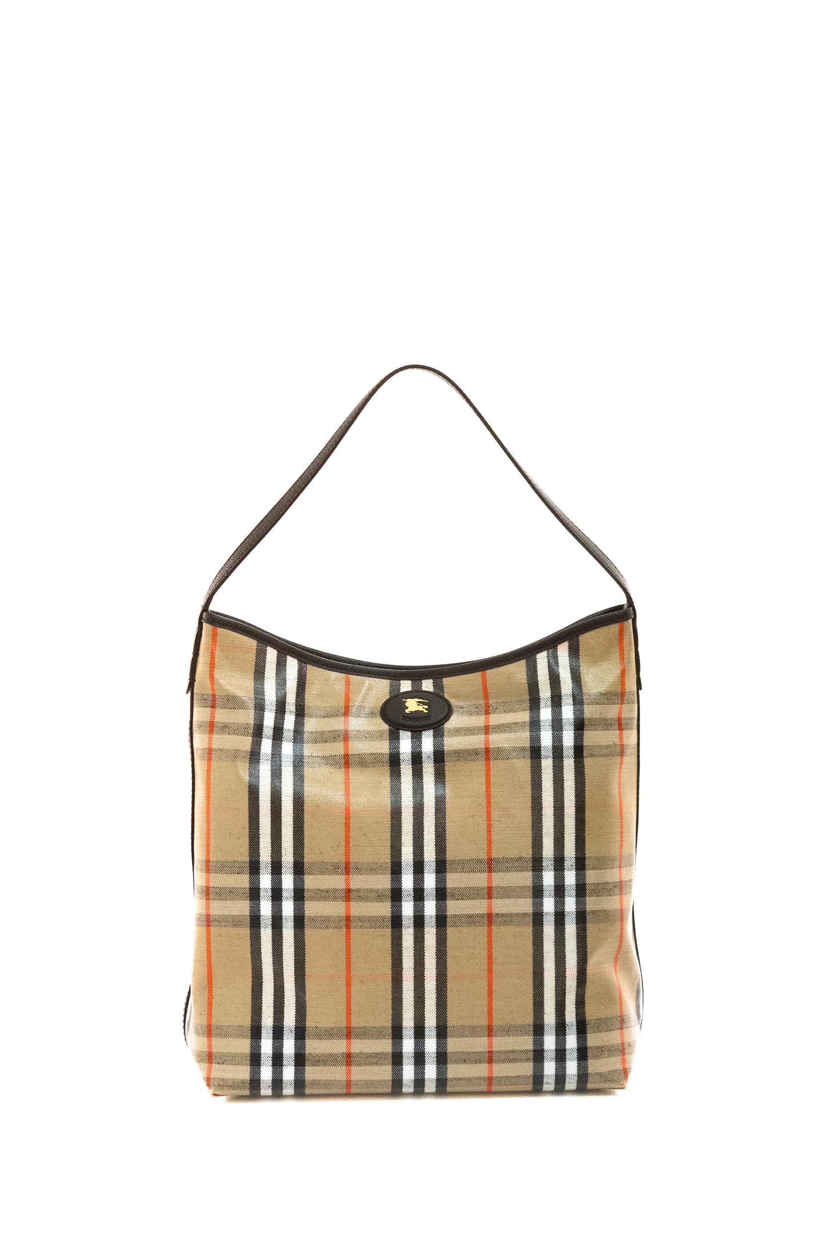 Borsa Highlands a spalla in tessuto Burberry Check 8112195 SAND BURBERRY