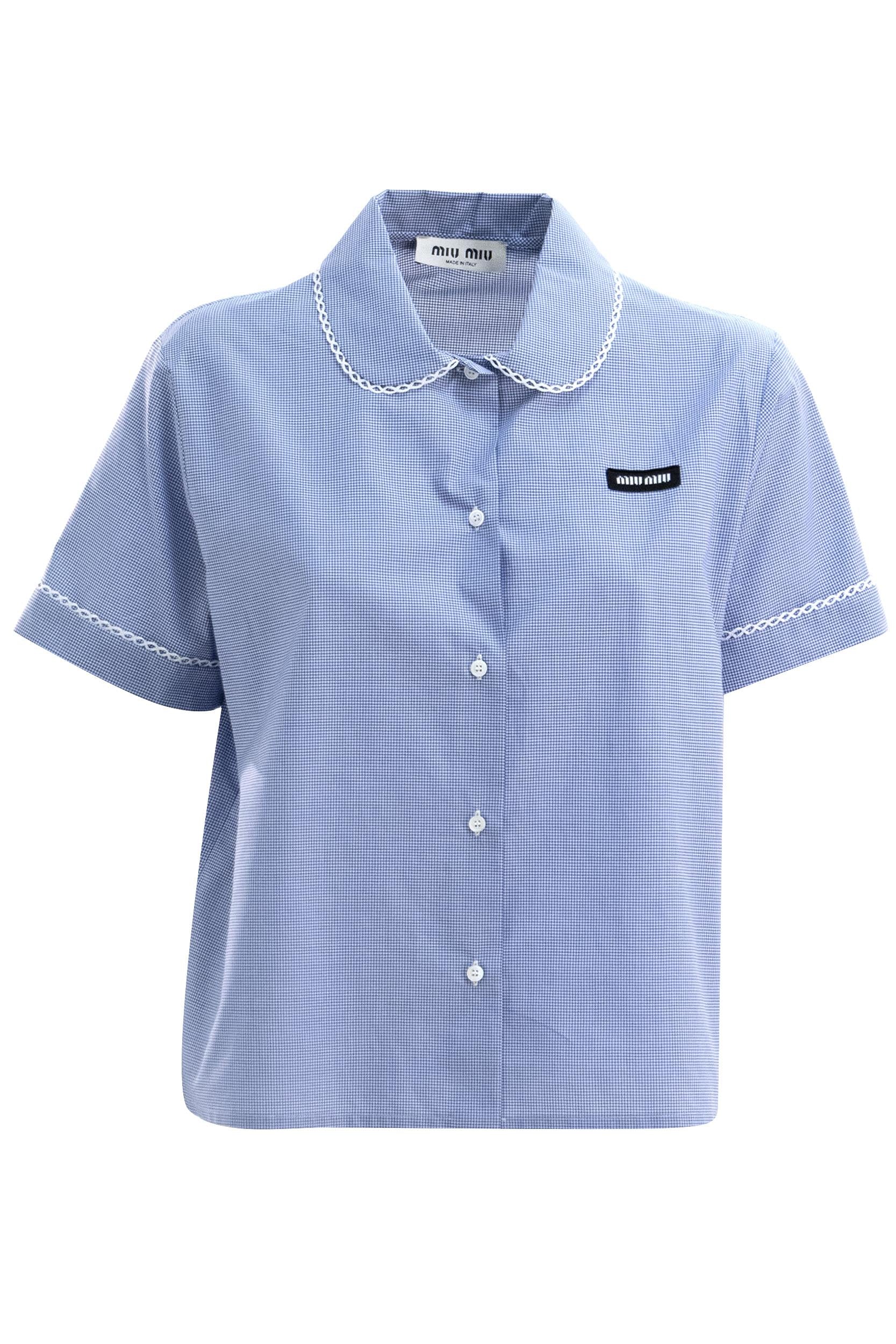 Camicia Maniche Corte in Popeline<BR/> MK2016 S OOO 187G F0AZ1 MIU MIU
