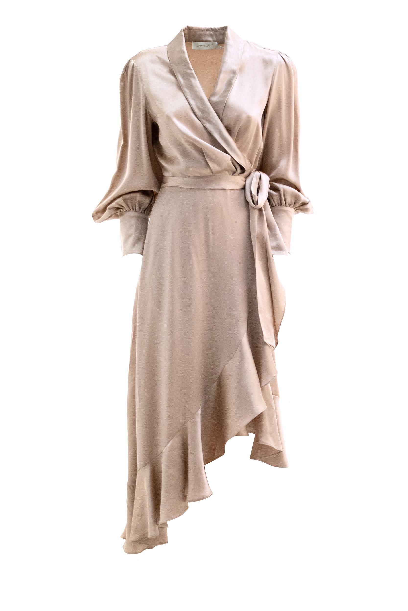 Abito Midi a Portafoglio in Seta<BR/> 8066DS26R ROSE ZIMMERMANN