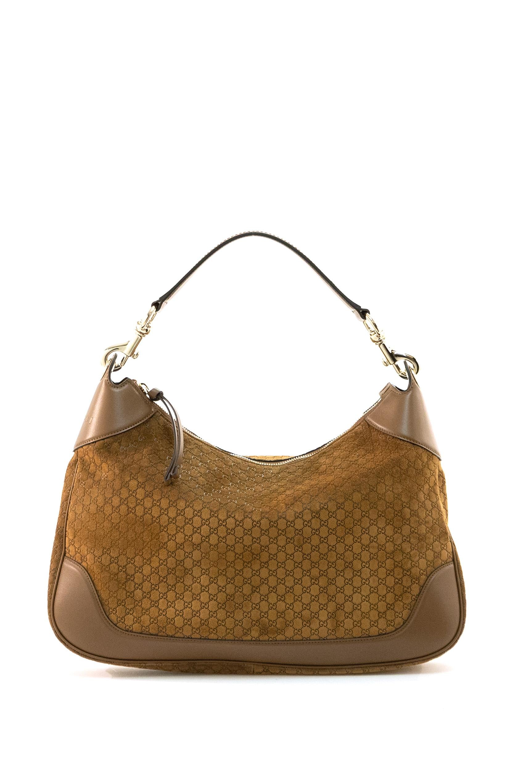 Borsa Gucci B in suede di colore marrone <BR/> 855251 AAEE7 2118 GUCCI