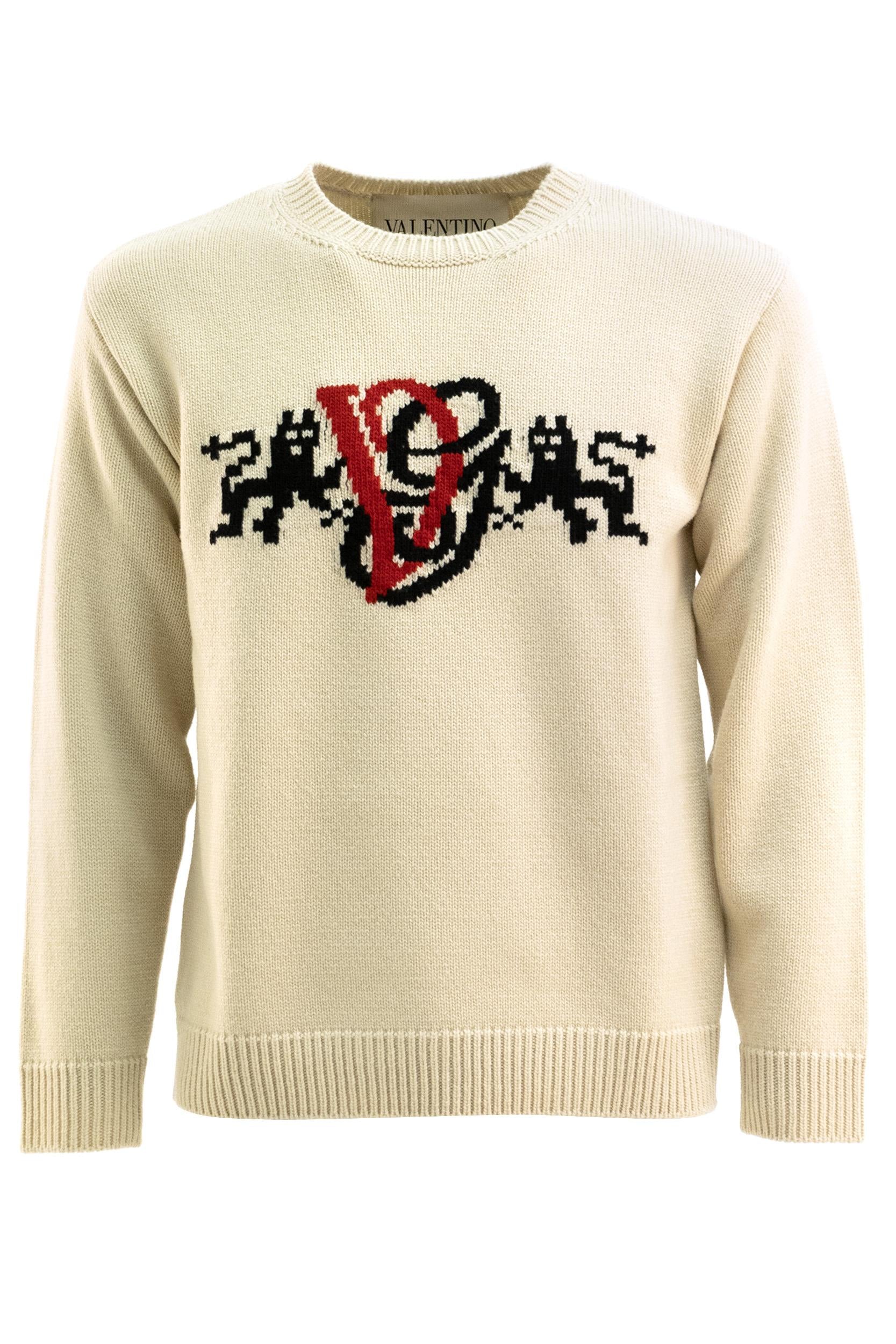 Pullover in Lana con Intarsio Vg<BR/> 8V3KC37BBBR 581 VALENTINO GARAVANI