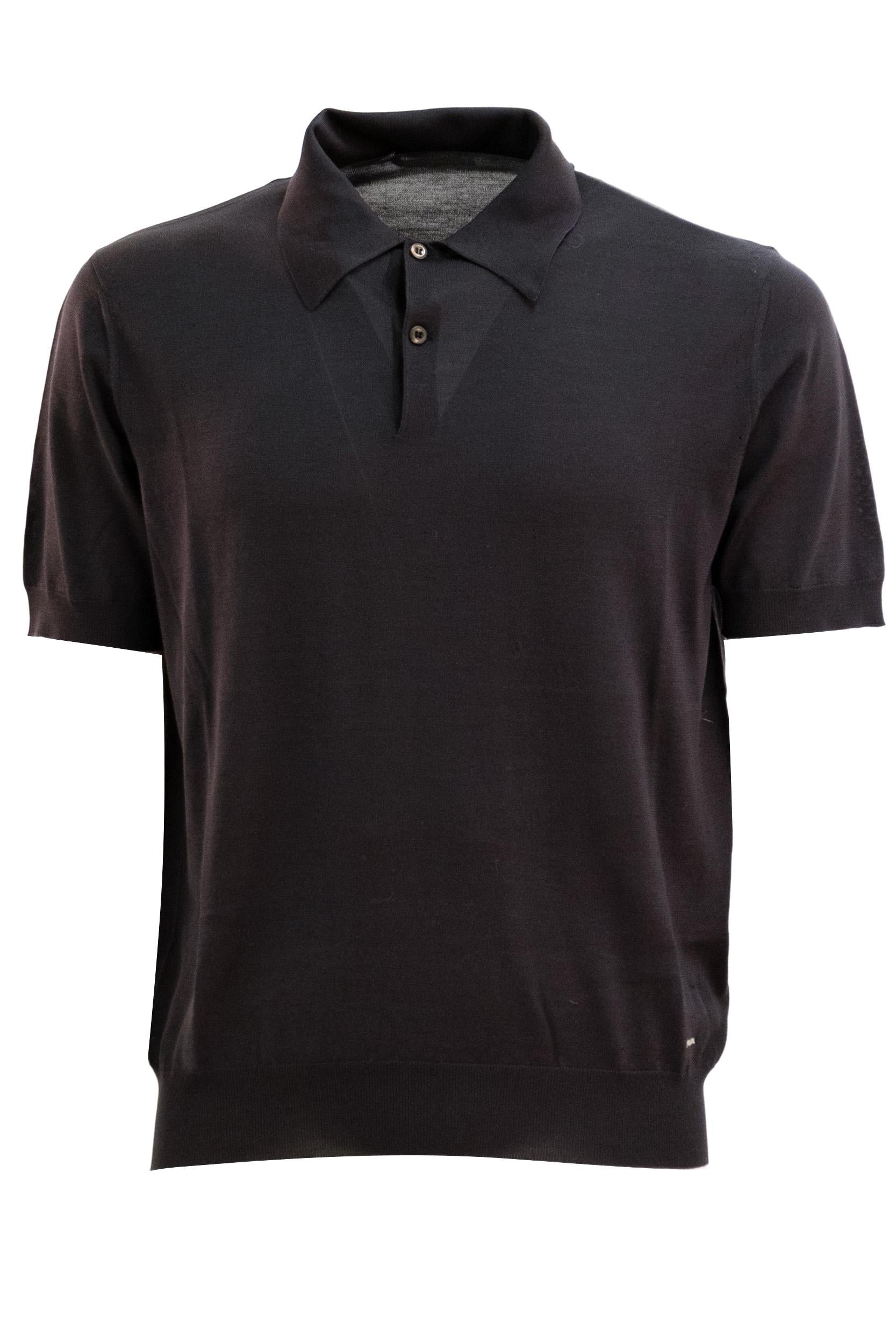 Polo in seta di colore marrone<BR/> UMF186 S OOO 18KL F0003 PRADA
