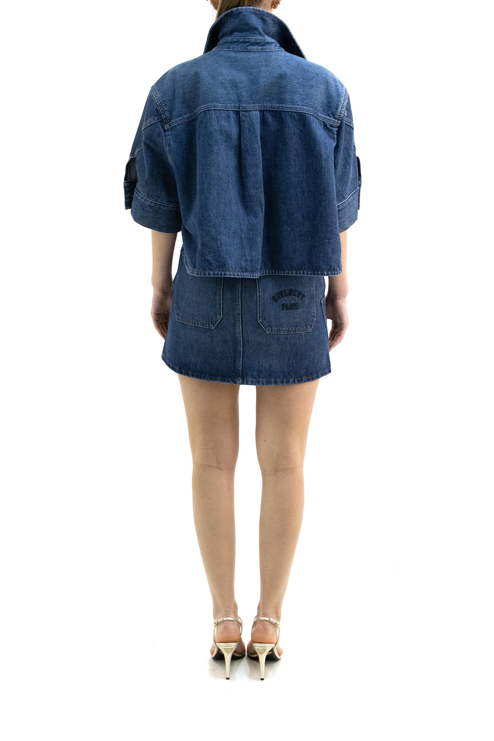 Minigonna in denim di colore blu <BR/> BW410P517B 420 GIVENCHY
