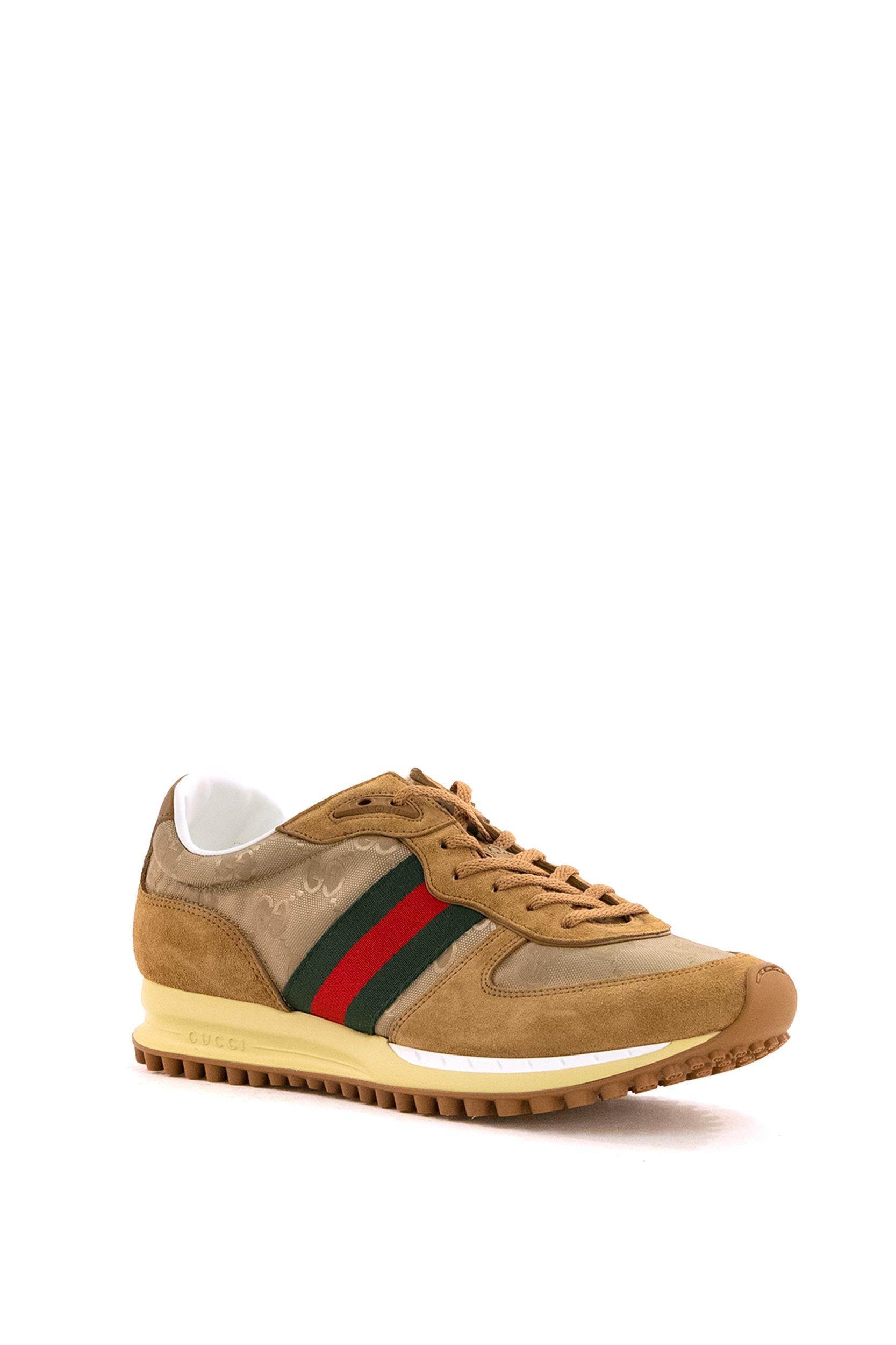 Sneakers Gucci Re-Motion in nylon GG e suede color cammello <BR/><BR/> 832461 AAEW3 9548 GUCCI