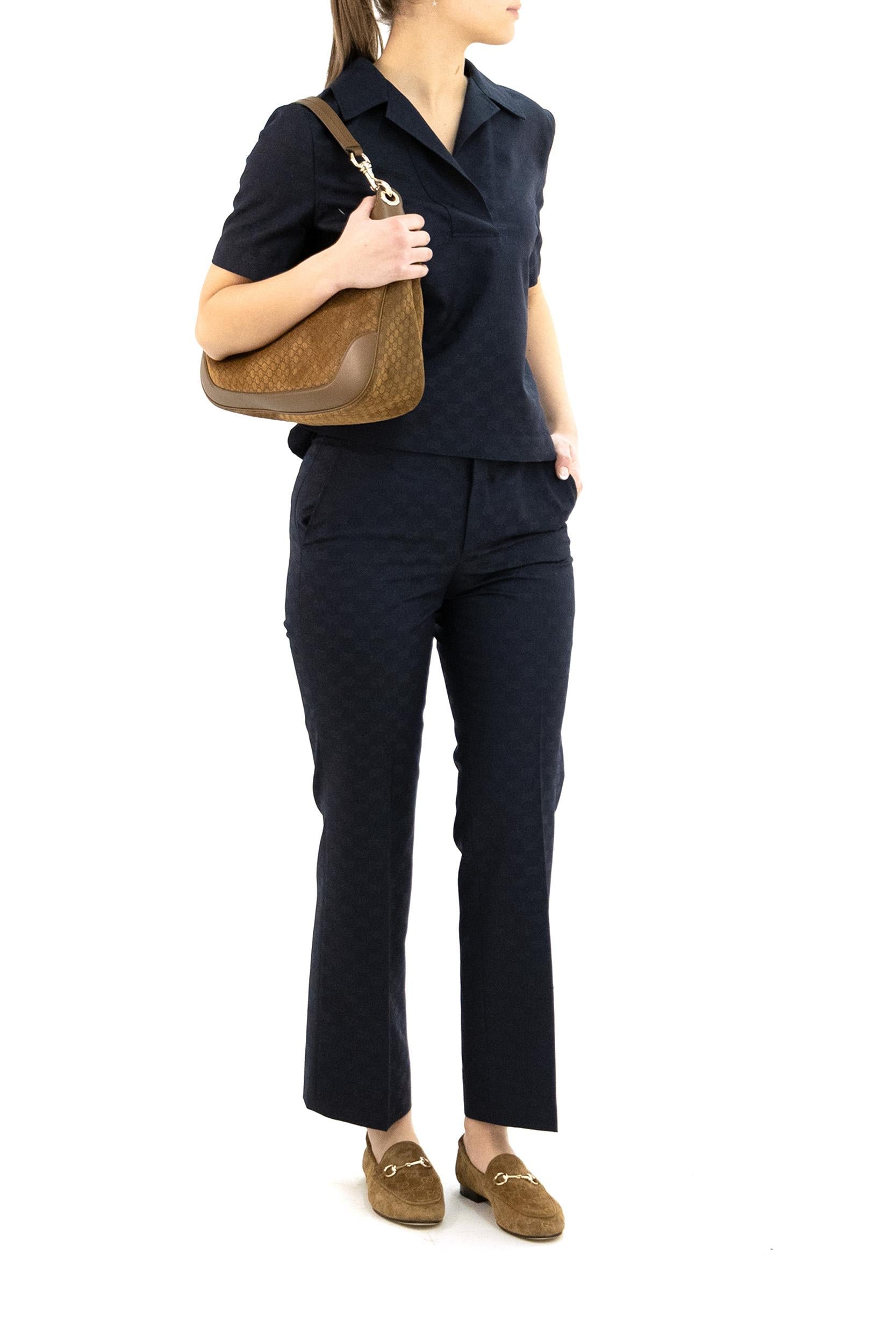 Pantalone in Gabardina di Cotone GG<BR/> 846532 ZAQXT 4474 GUCCI