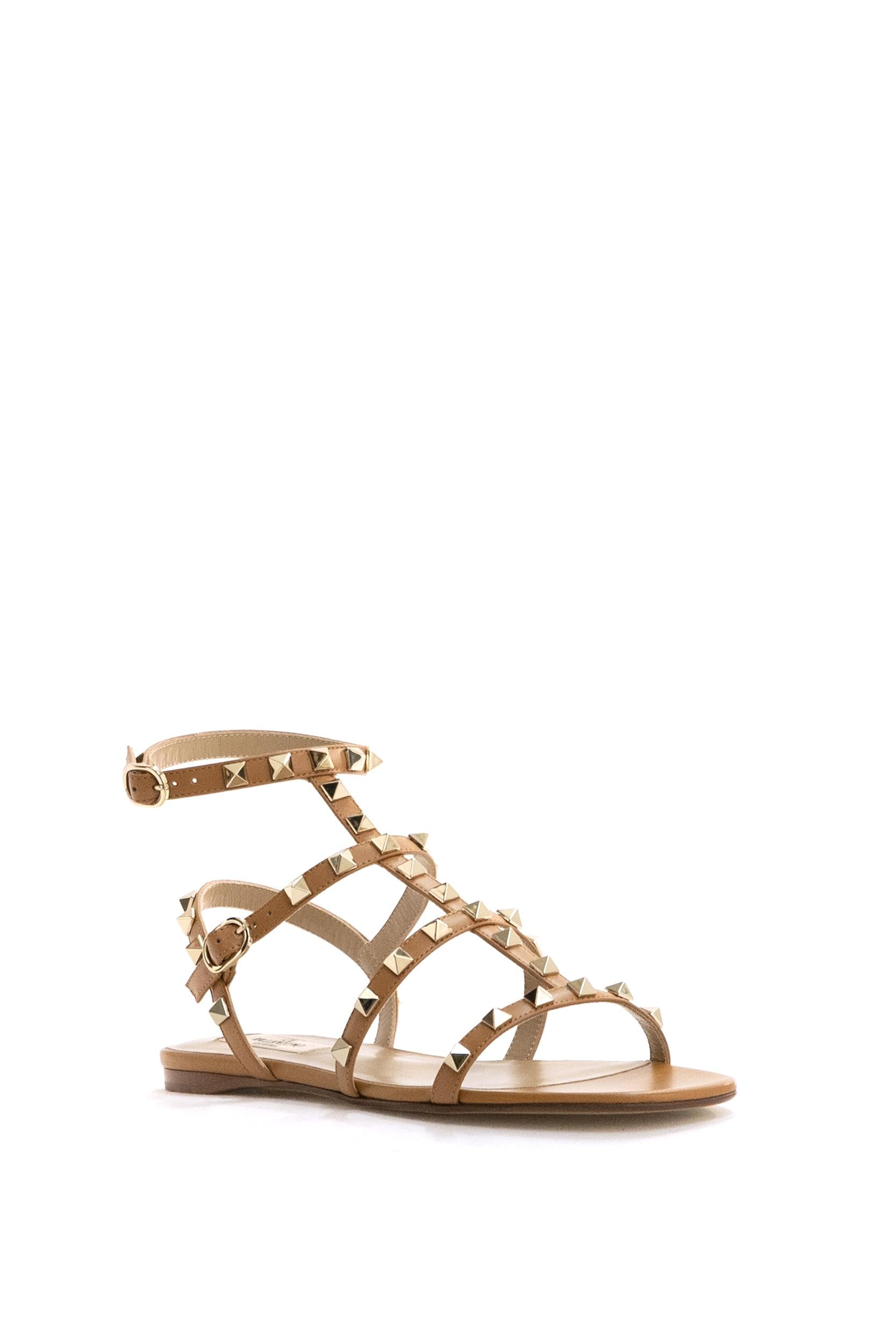 Sandali Rockstud in Pelle<BR/> 8W2S0A05VOD KEL VALENTINO GARAVANI