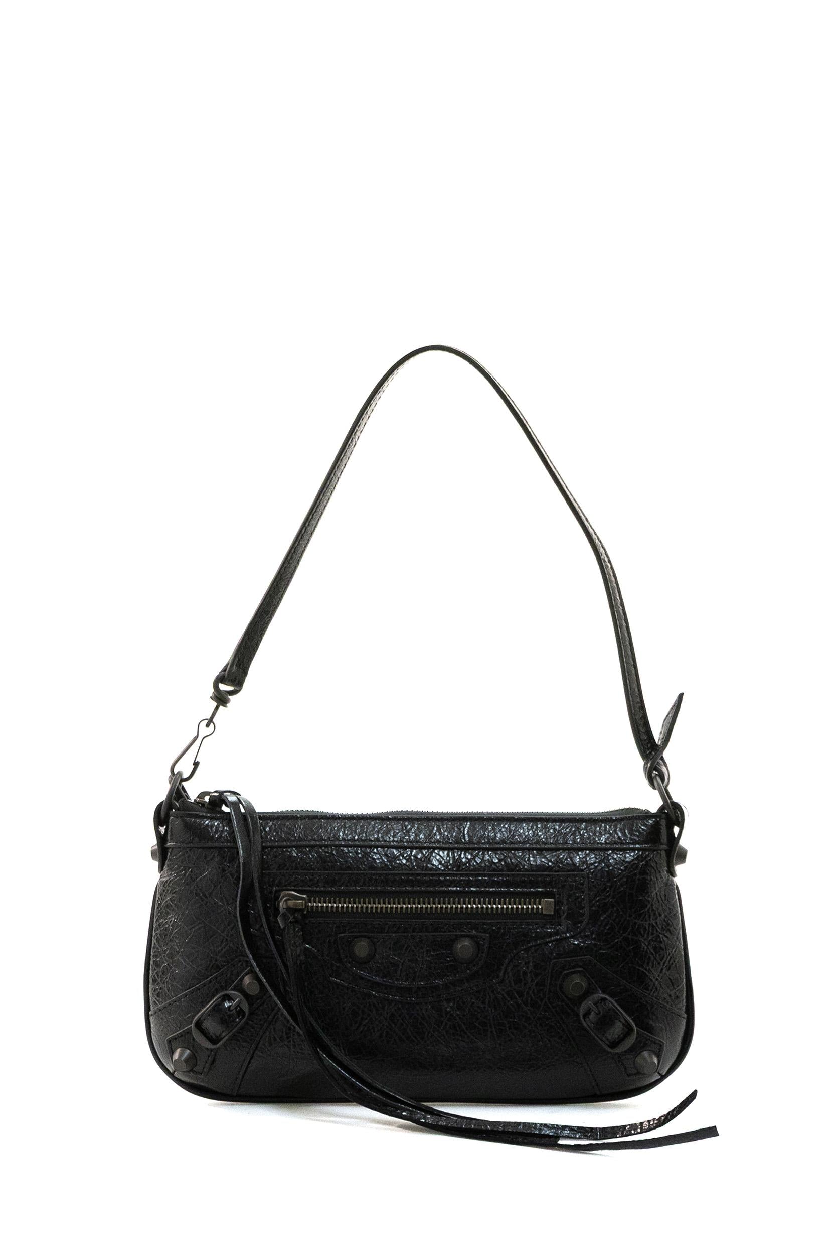 Pouch Le City On Strap in Pelle dAgnello<BR/> 863960 2ABEK 1000 BALENCIAGA