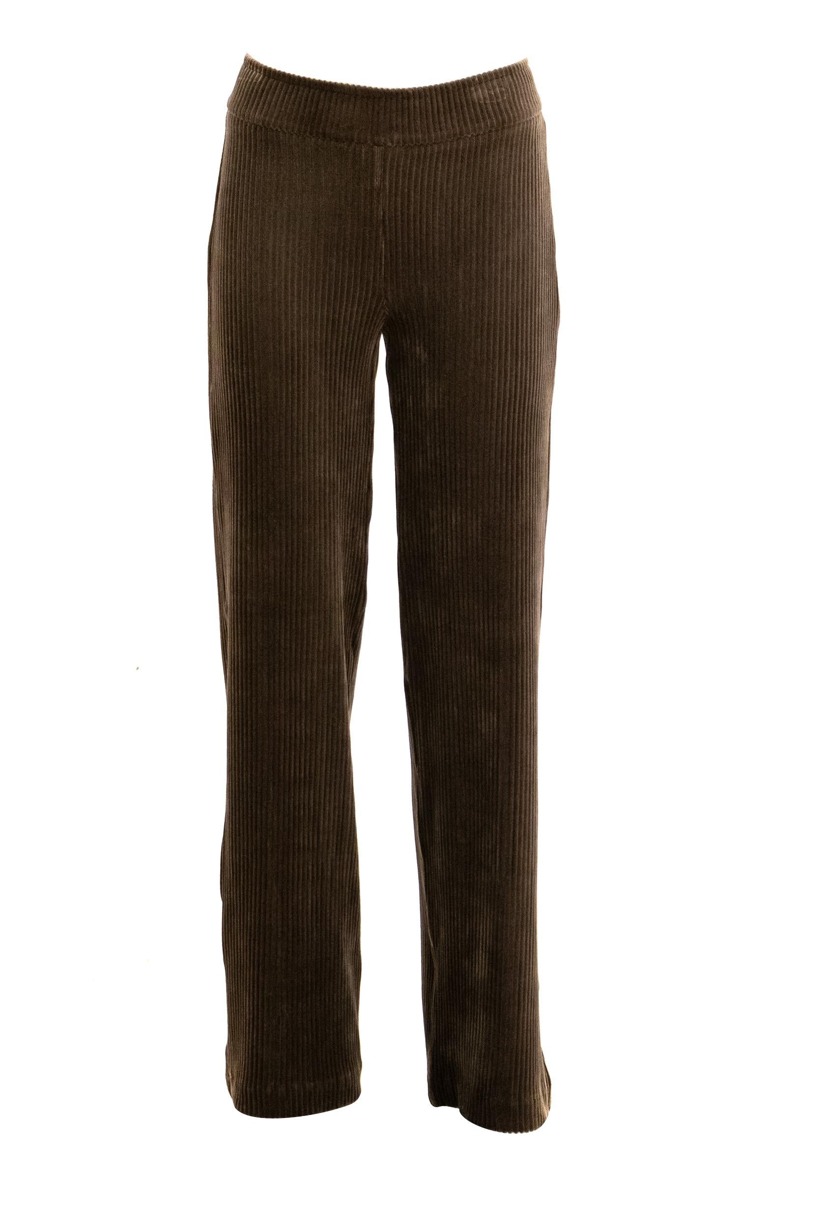 Pantaloni Avenue Montaigne velluto marrone<BR/> FLAVIA-F1451 MOSS AVENUE MONTAIGNE