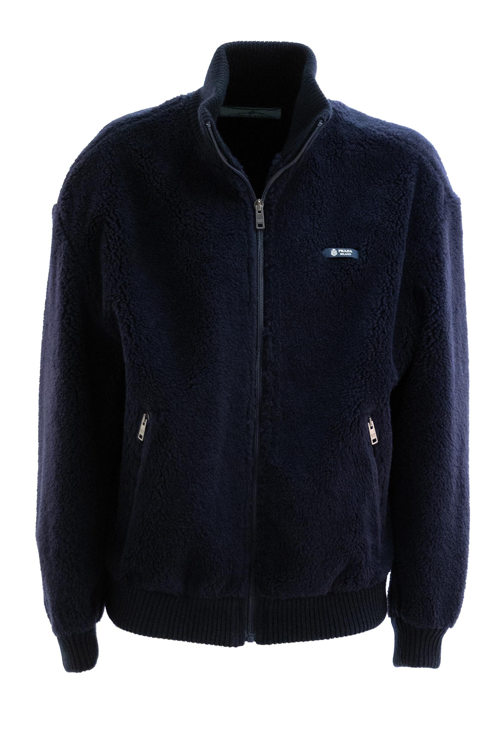 Giubbotto in pile di colore blu<BR/> 292343 S OOO 17VA F0124 PRADA