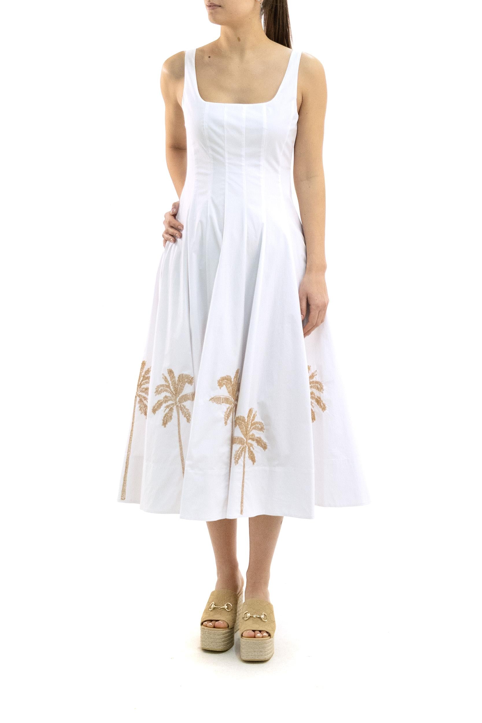 Abito Wells in Popeline di Cotone<BR/> R26S2273EP WHTF STAUD