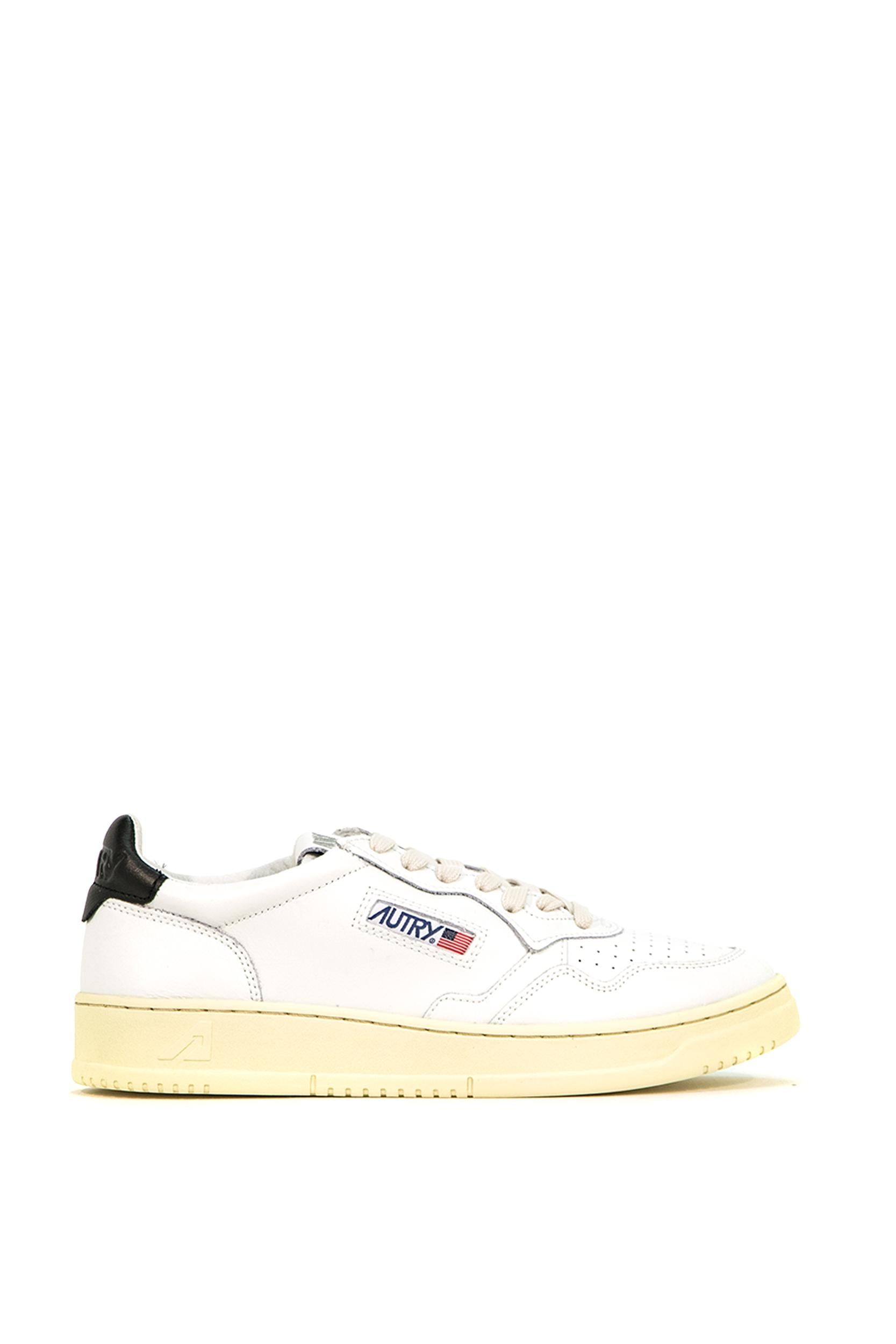 Sneaker Medalist in pelle con talloncino colore nero AULM LL22 WHT/BLACK AUTRY