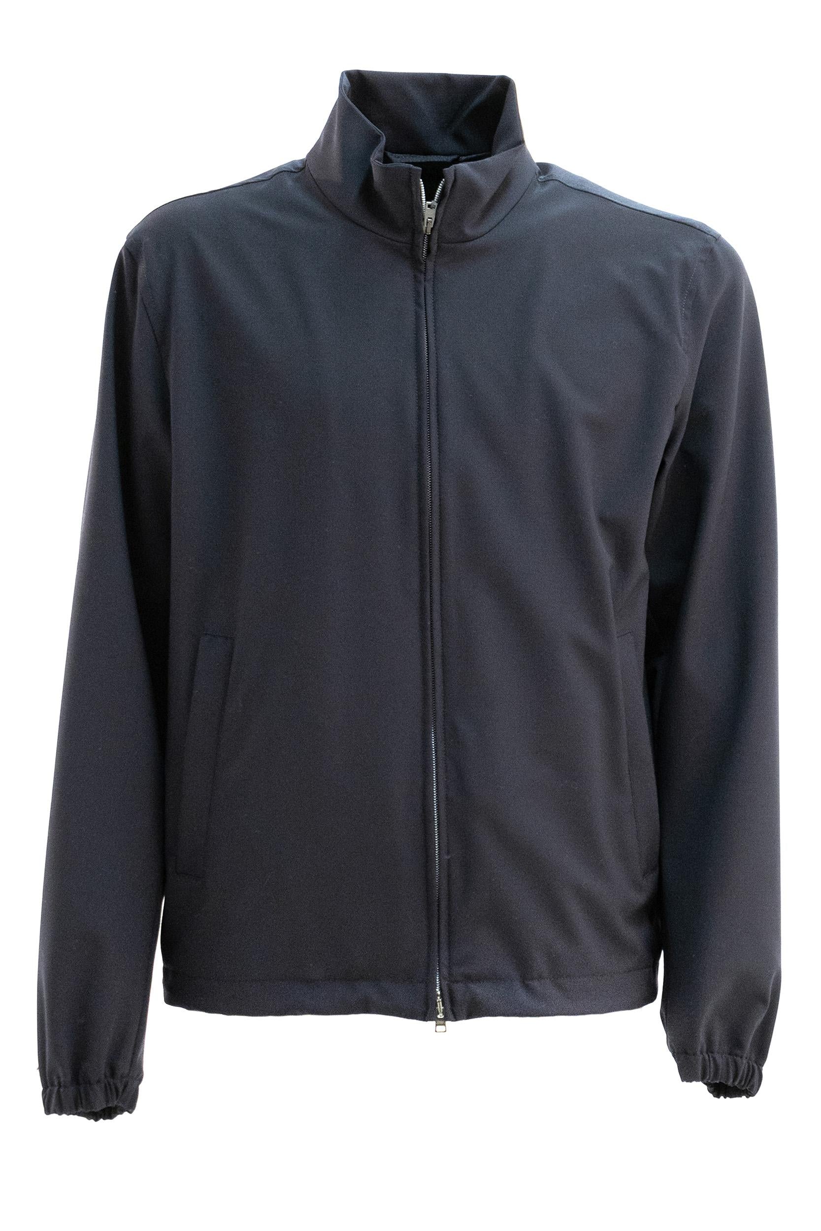 Giacca con Zip in Fresco di Lana Stretch<BR/> GI000660U 12808Z 9200 HERNO