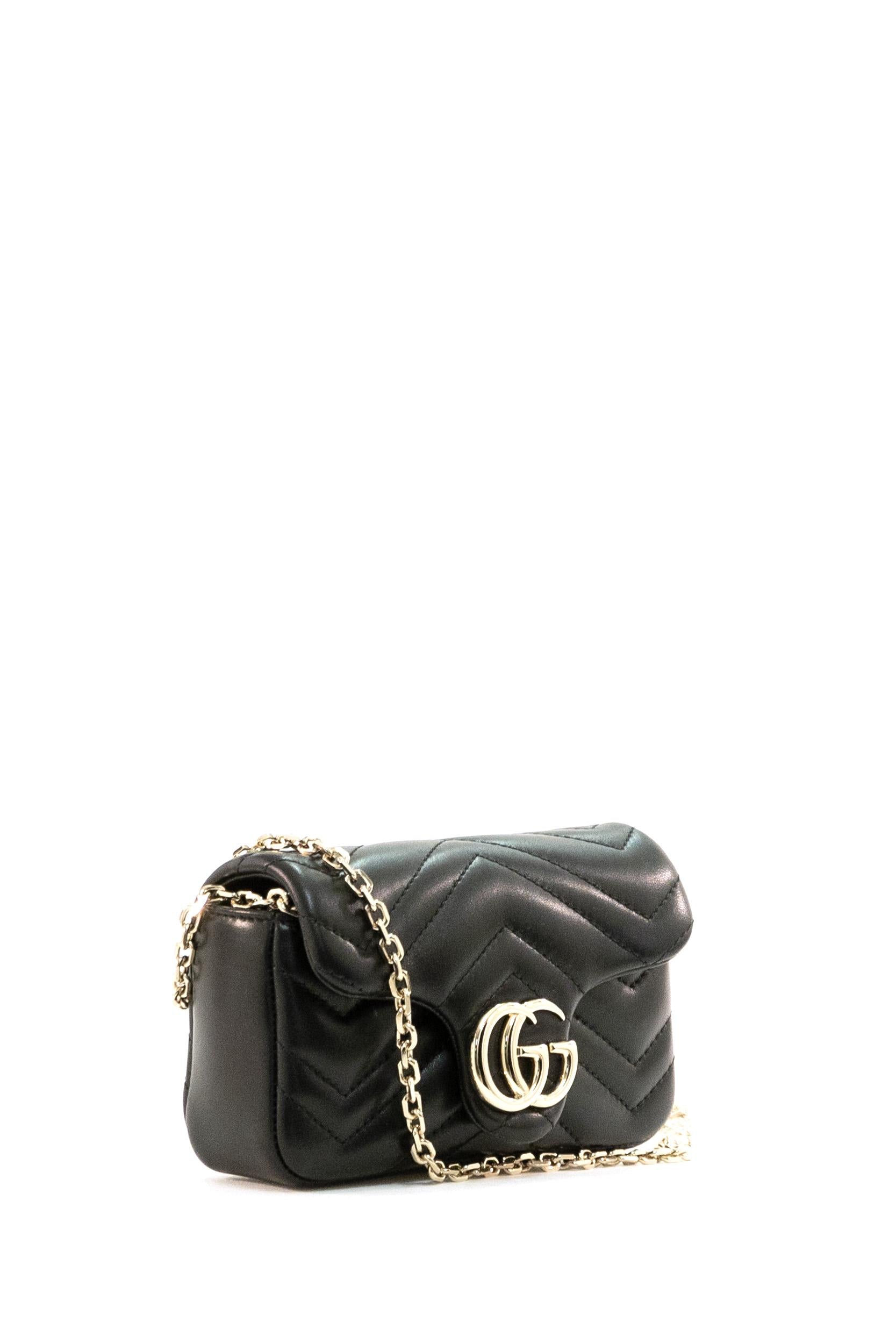 Mini borsa GG Marmont in pelle di colore nero<BR/> 841290 AAFAX 1000 GUCCI