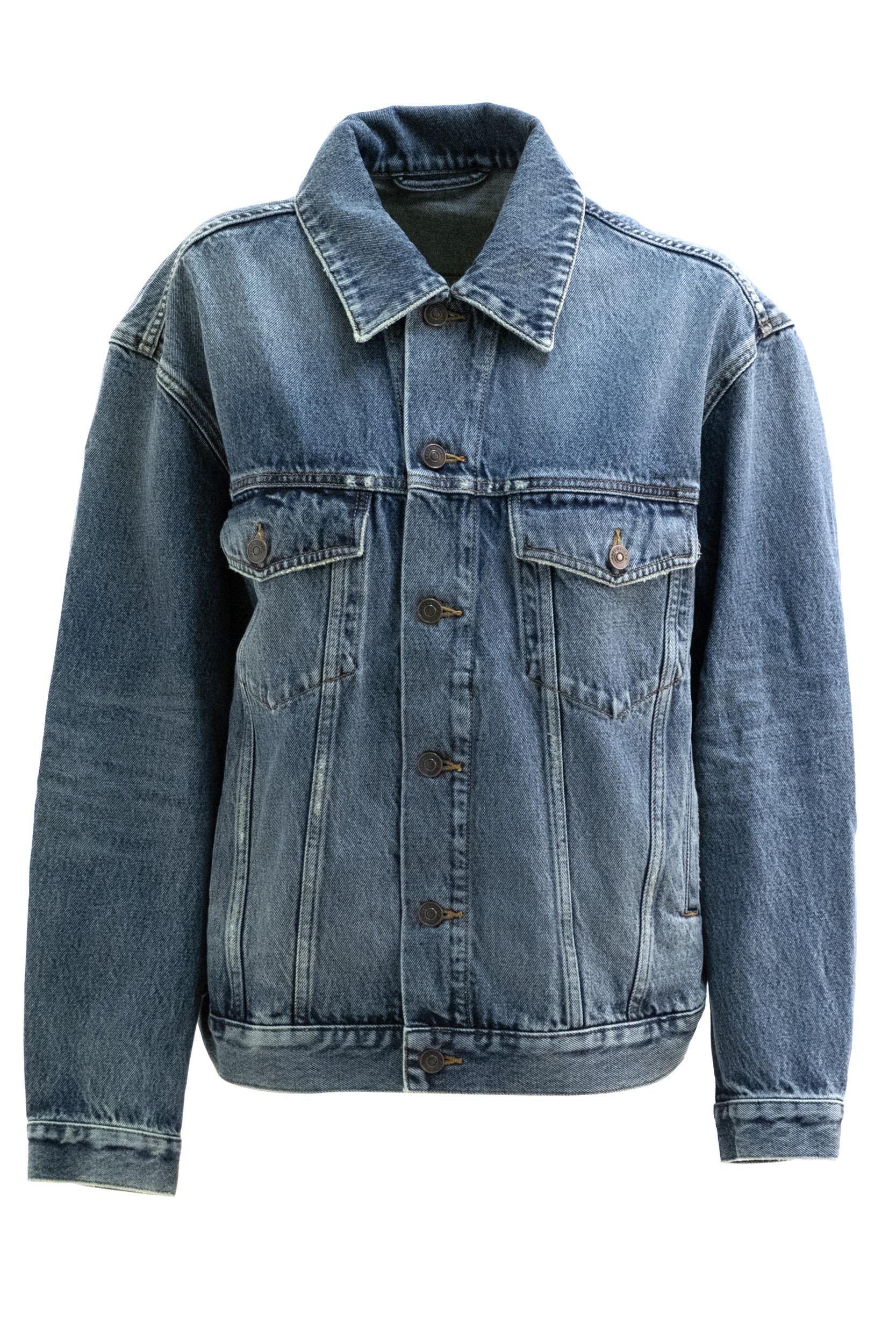 Giacca in denim di cotone di colore blu vintage <BR/> 872149 TUW58 4129 BALENCIAGA