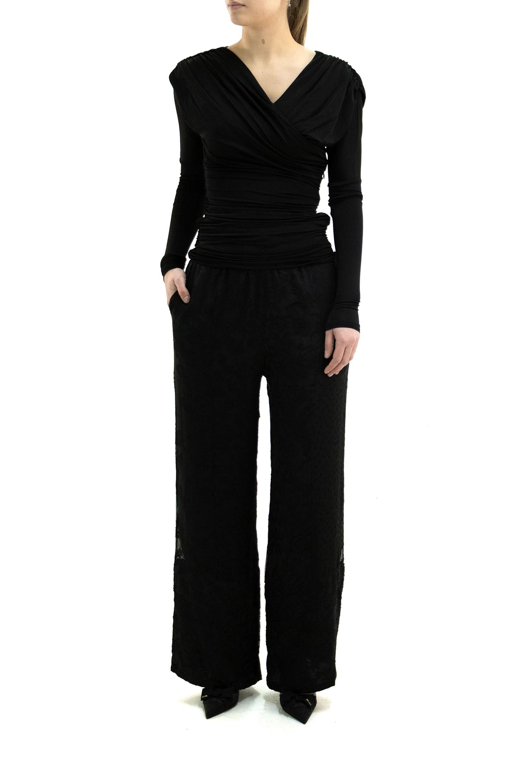 Maglia in viscosa di colore nero<BR/> A1040082 099 GANNI