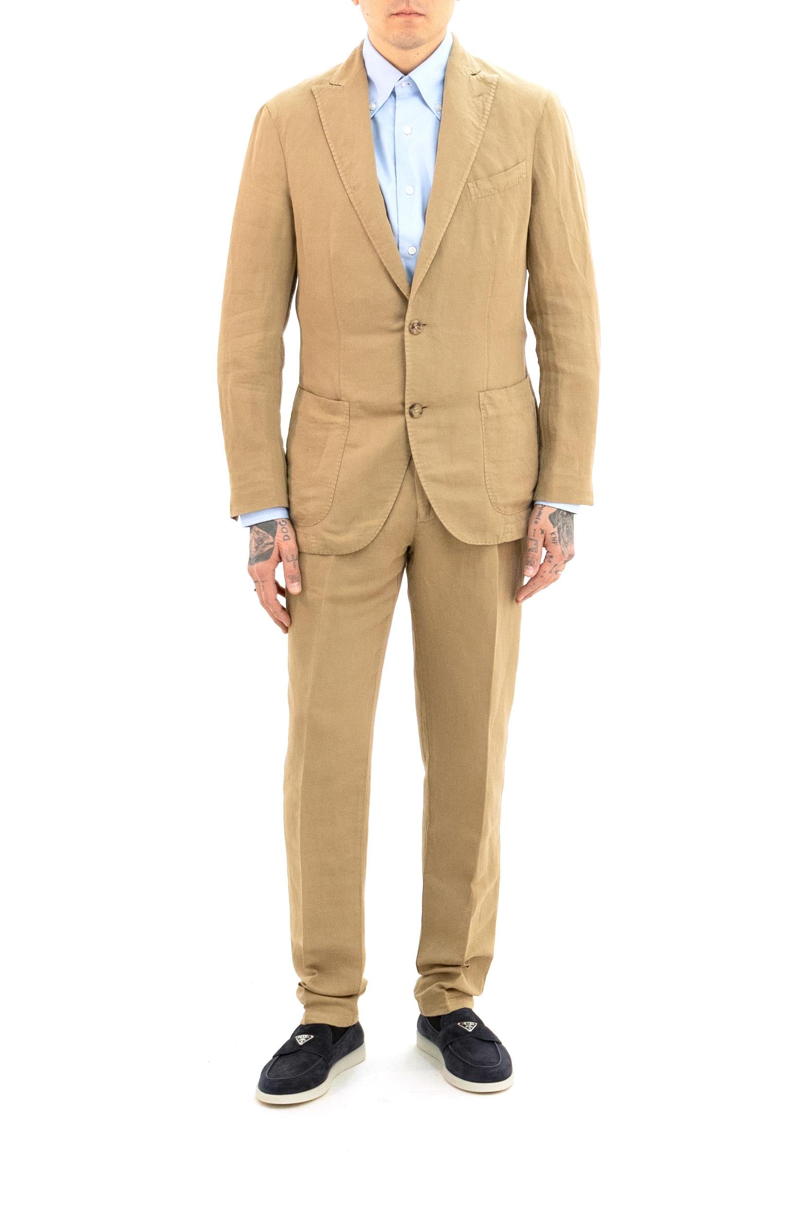 Abito in lino e cotone di colore beige<BR/> N63H2Q SA0444 0316 BOGLIOLI