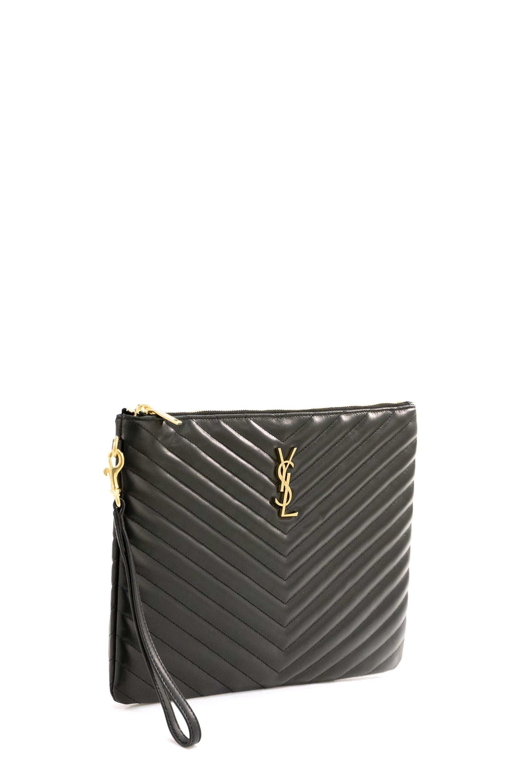 Clutch Cassandre in Pelle Trapuntata Matelassé<BR/> 559193 CWU01 1000 SAINT LAURENT