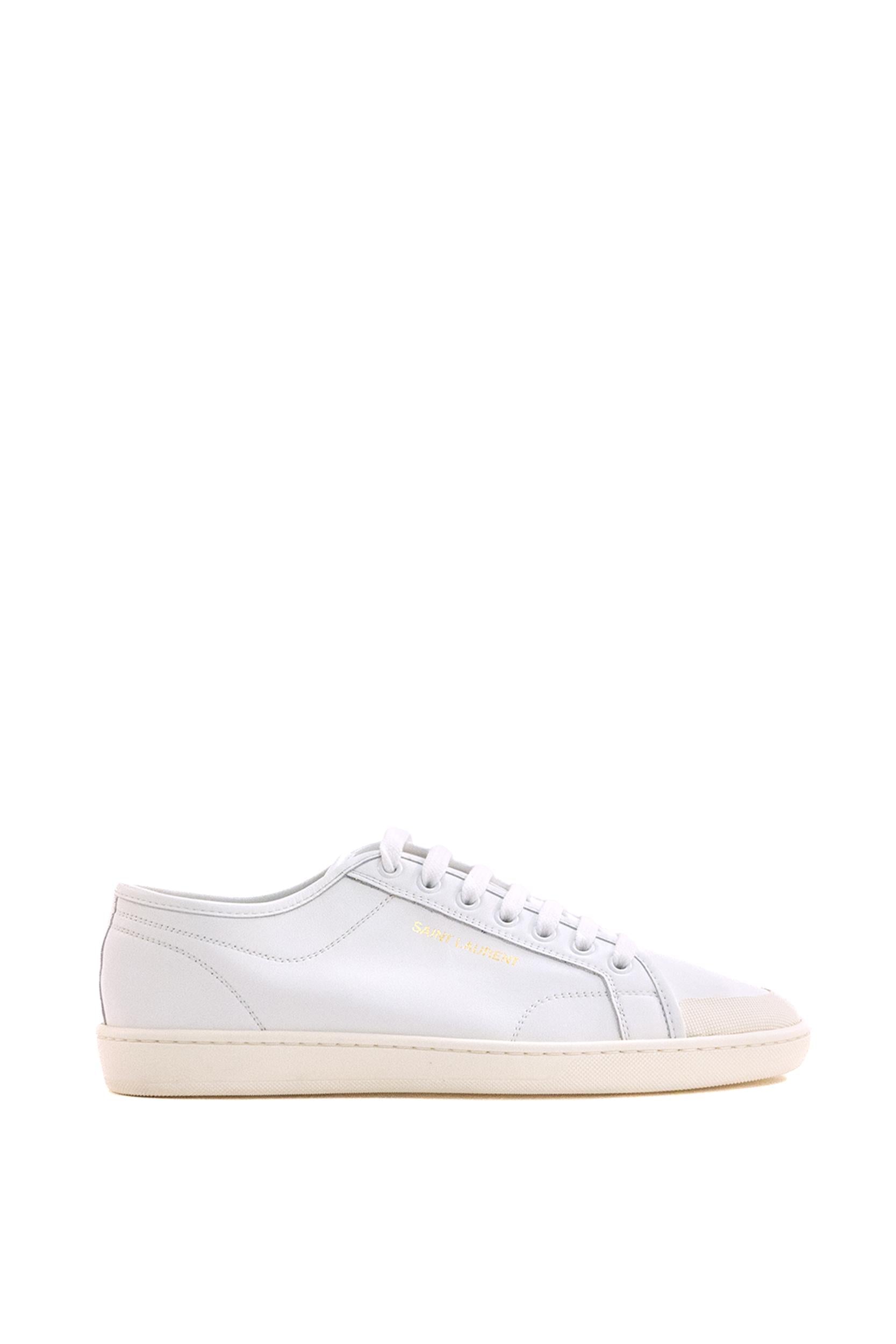 Sneakers Gym in pelle liscia color bianco<BR/><BR/> 820087 00N00 9030 SAINT LAURENT