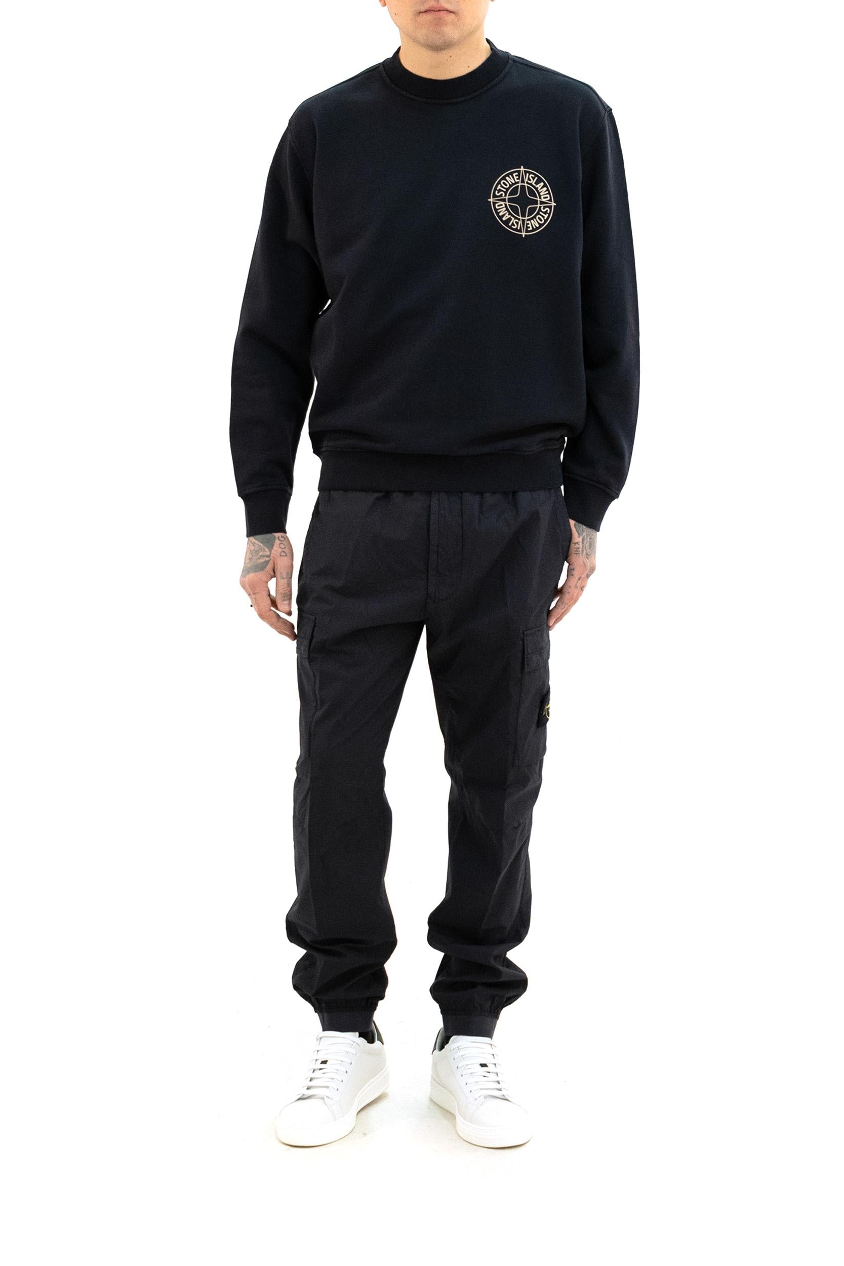 Felpa Girocollo in Cotone<BR/> L1S156100001 S0283 V0020 STONE ISLAND