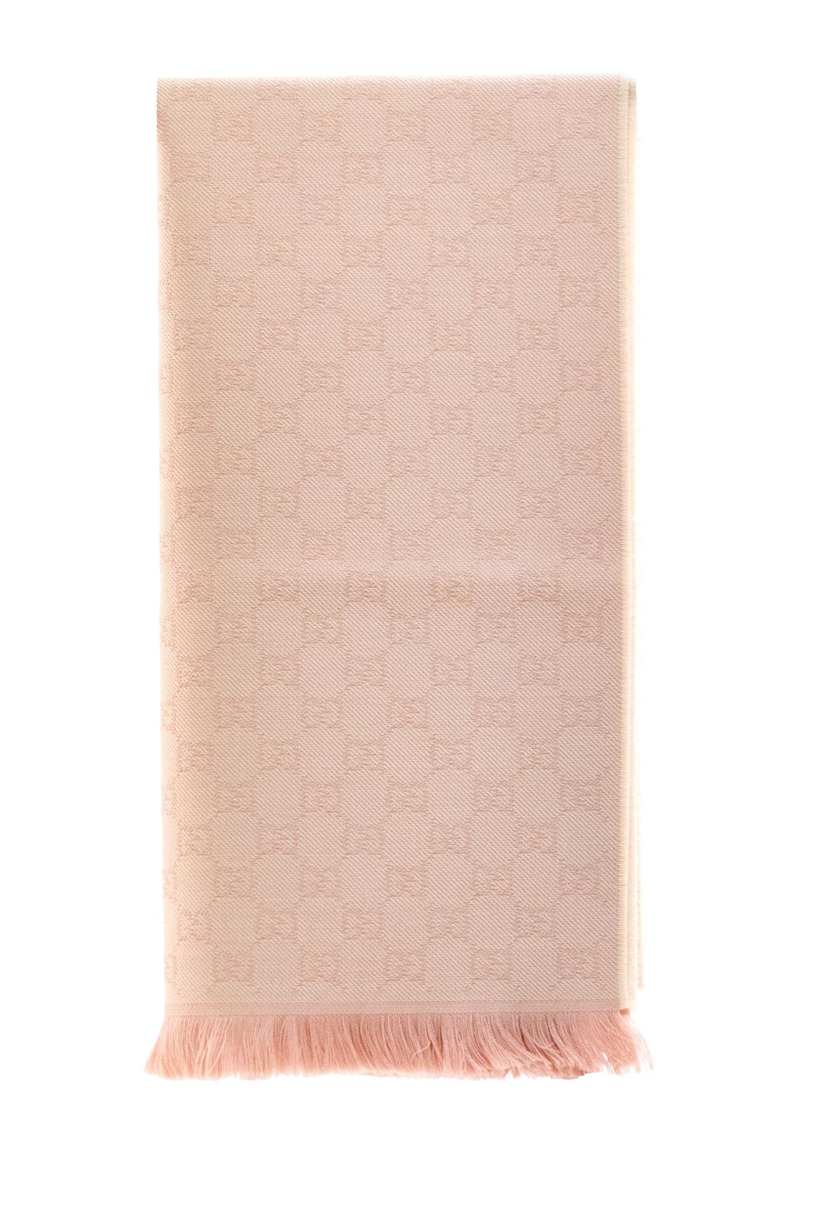 Sciarpa in lana con GG rosa<BR/> 848507 3G200 5872 GUCCI