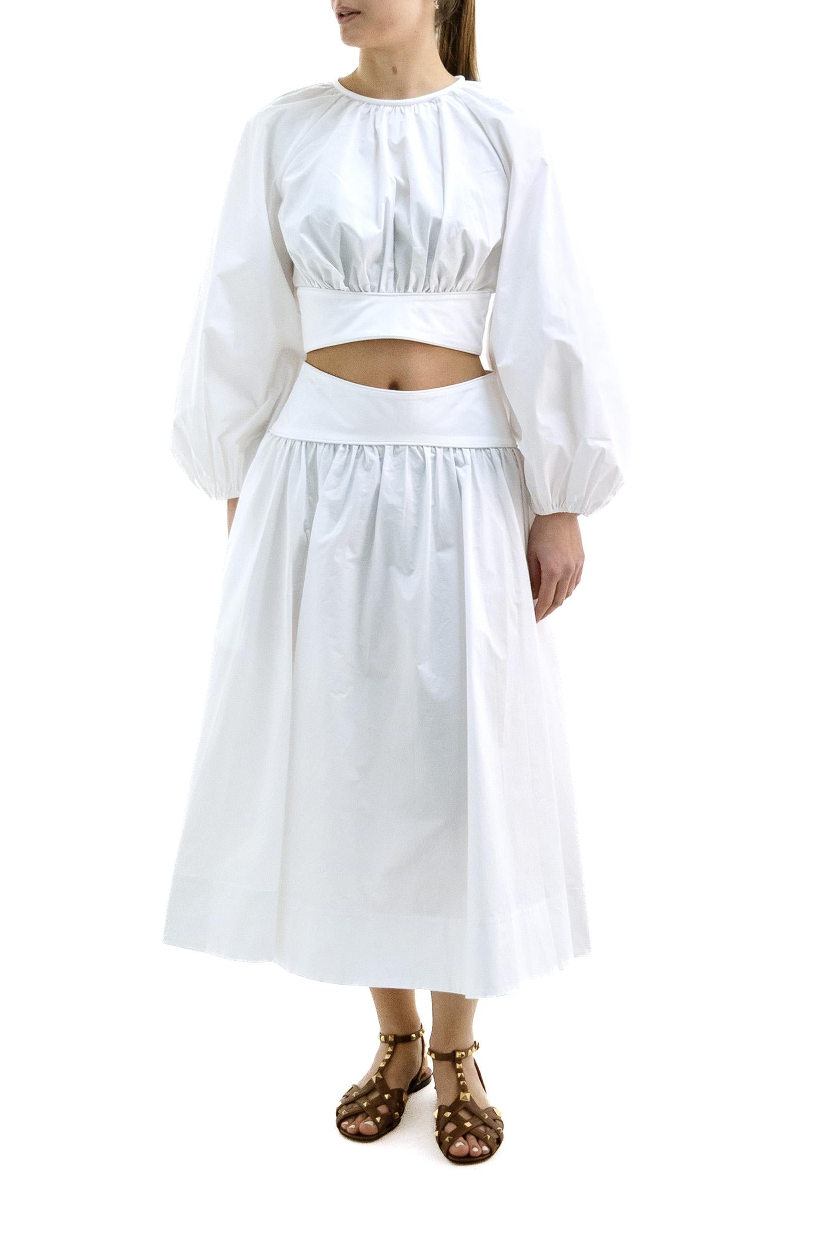 Gonna Midi in Popeline<BR/> 8854SS26R IVORY ZIMMERMANN
