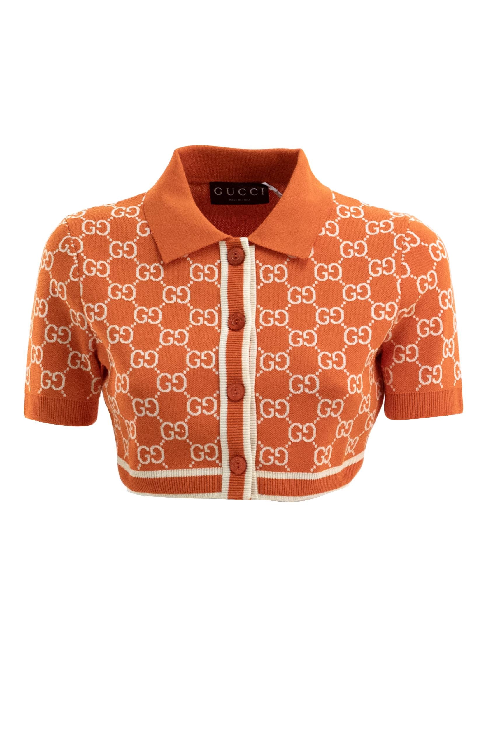 Polo in Cotone con Motivo GG<BR/> 856263 XKE0M 6027 GUCCI