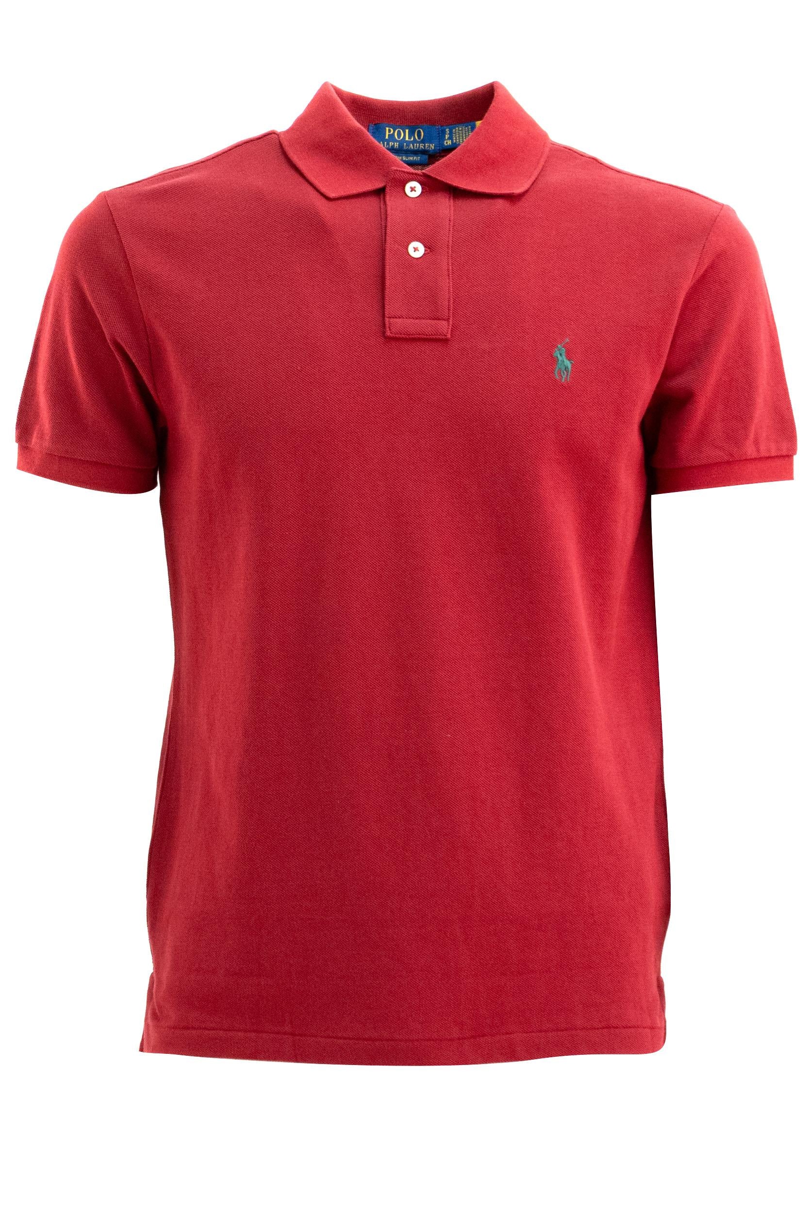 Polo in Piquet di Cotone<BR/> 710680784516 RED POLO RALPH LAUREN