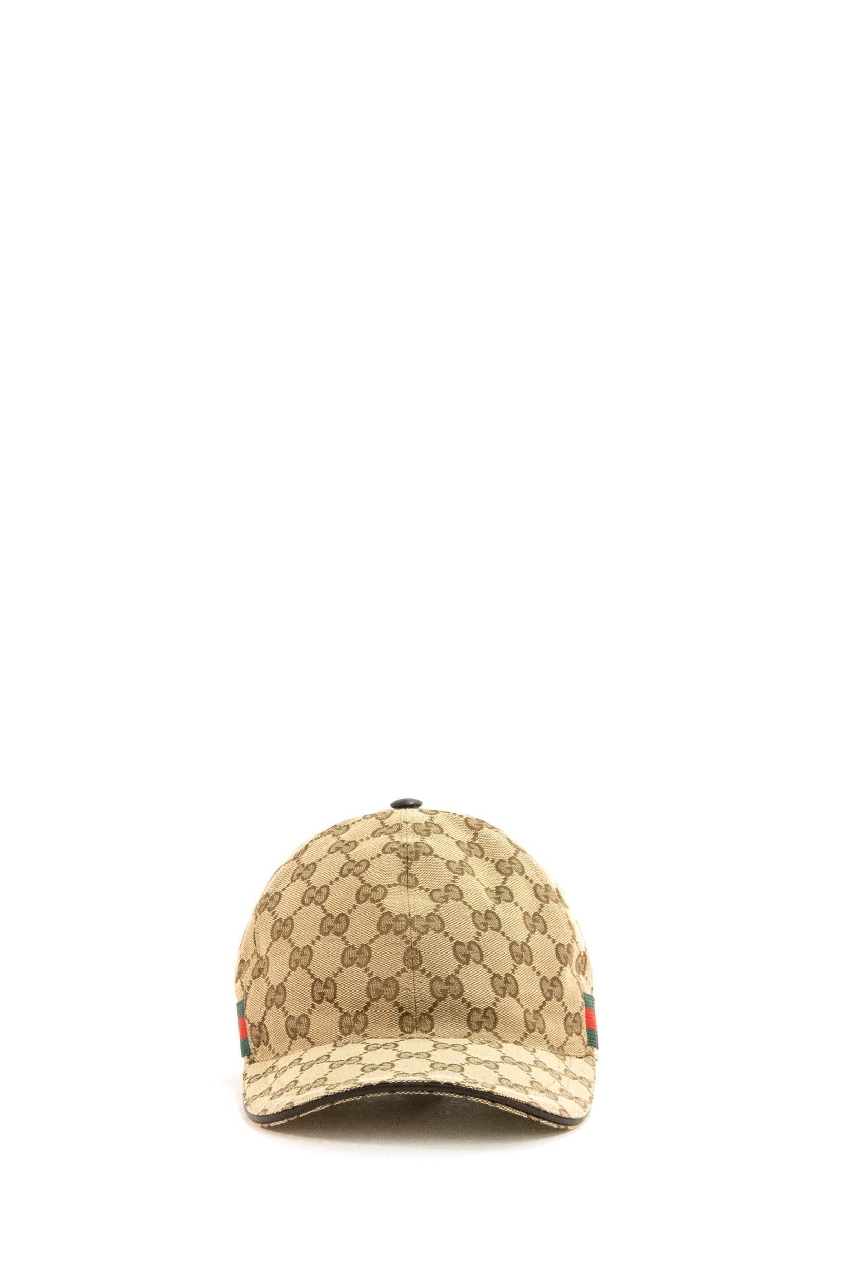 Cappello baseball in tessuto Original GG di colore beige e marrone scuro<BR/> 200035 KQWBG 9864 GUCCI