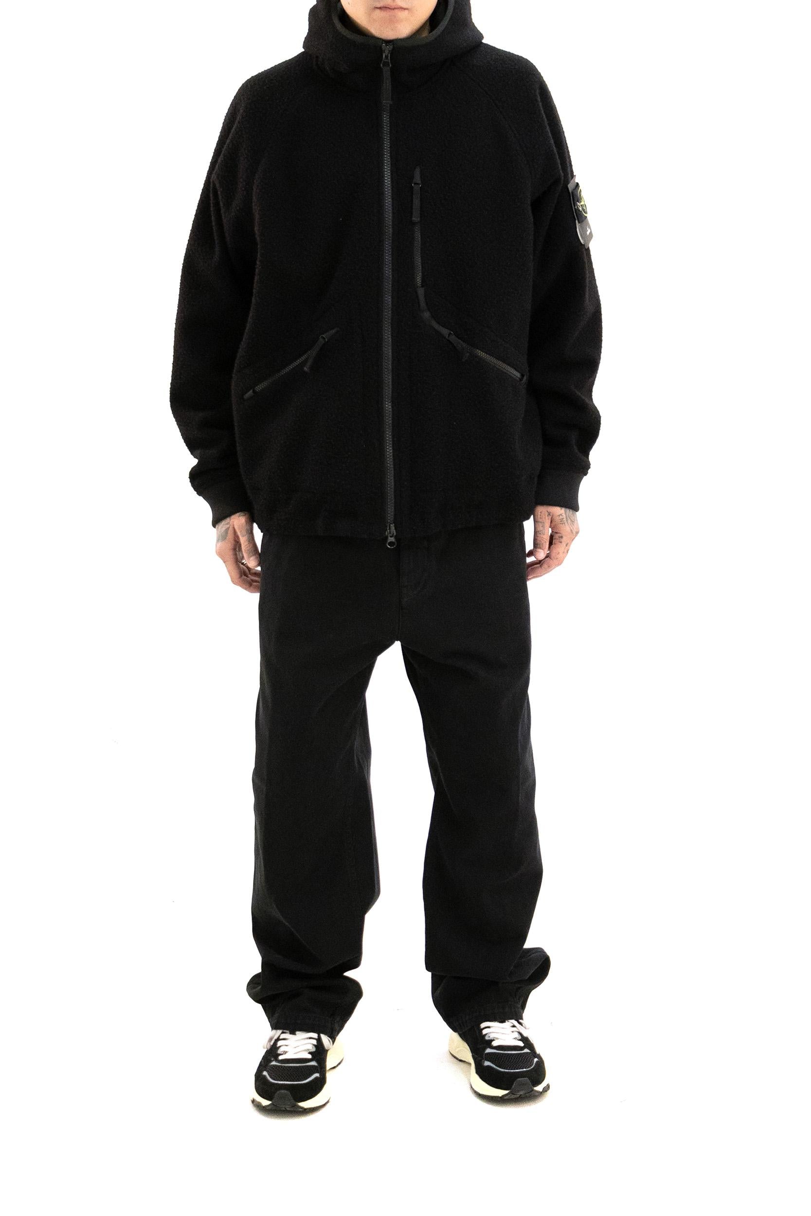 Giacca in lana e nylon di colore nero<BR/> K2S154100060 S0214 V0029 STONE ISLAND