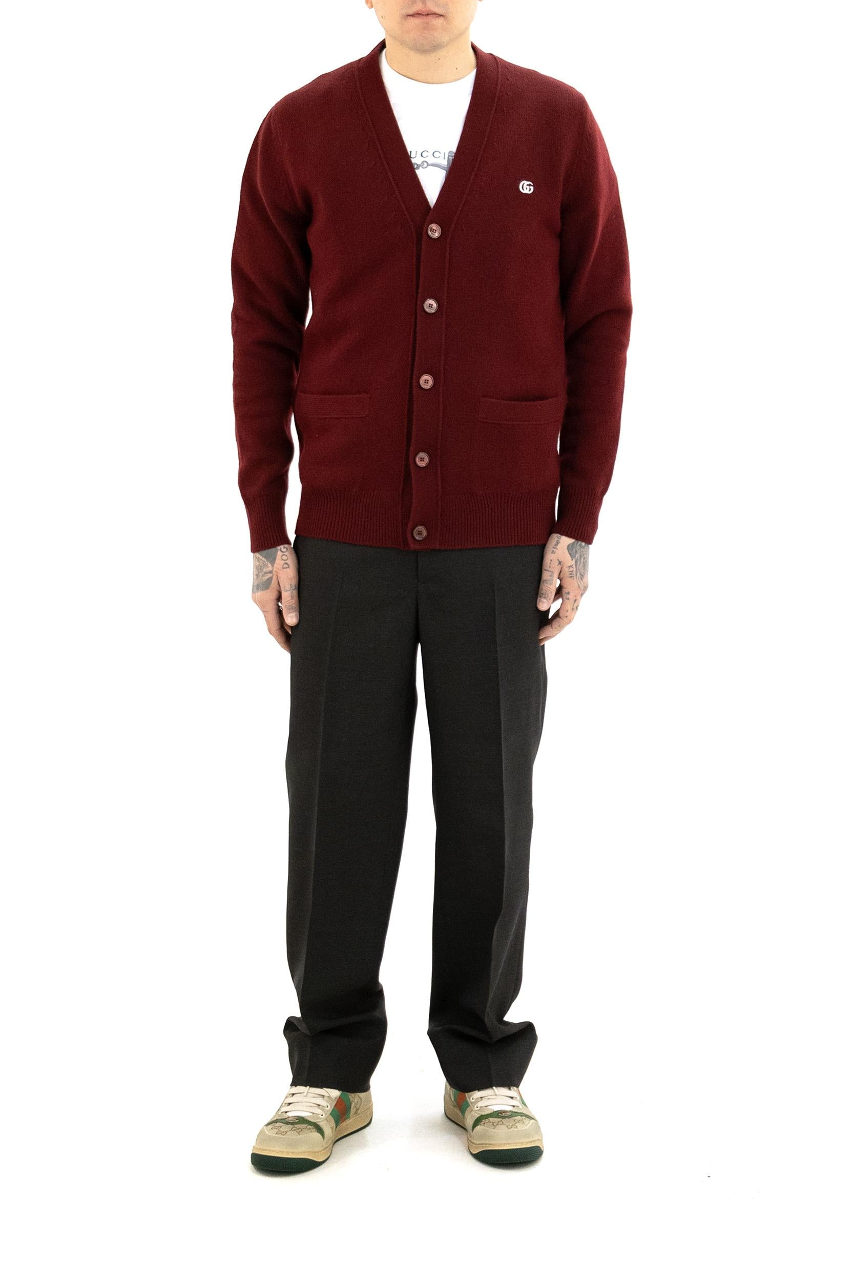 Cardigan in Lana Cashmere con Ricamo<BR/> 815009 XKFAU 6013 GUCCI
