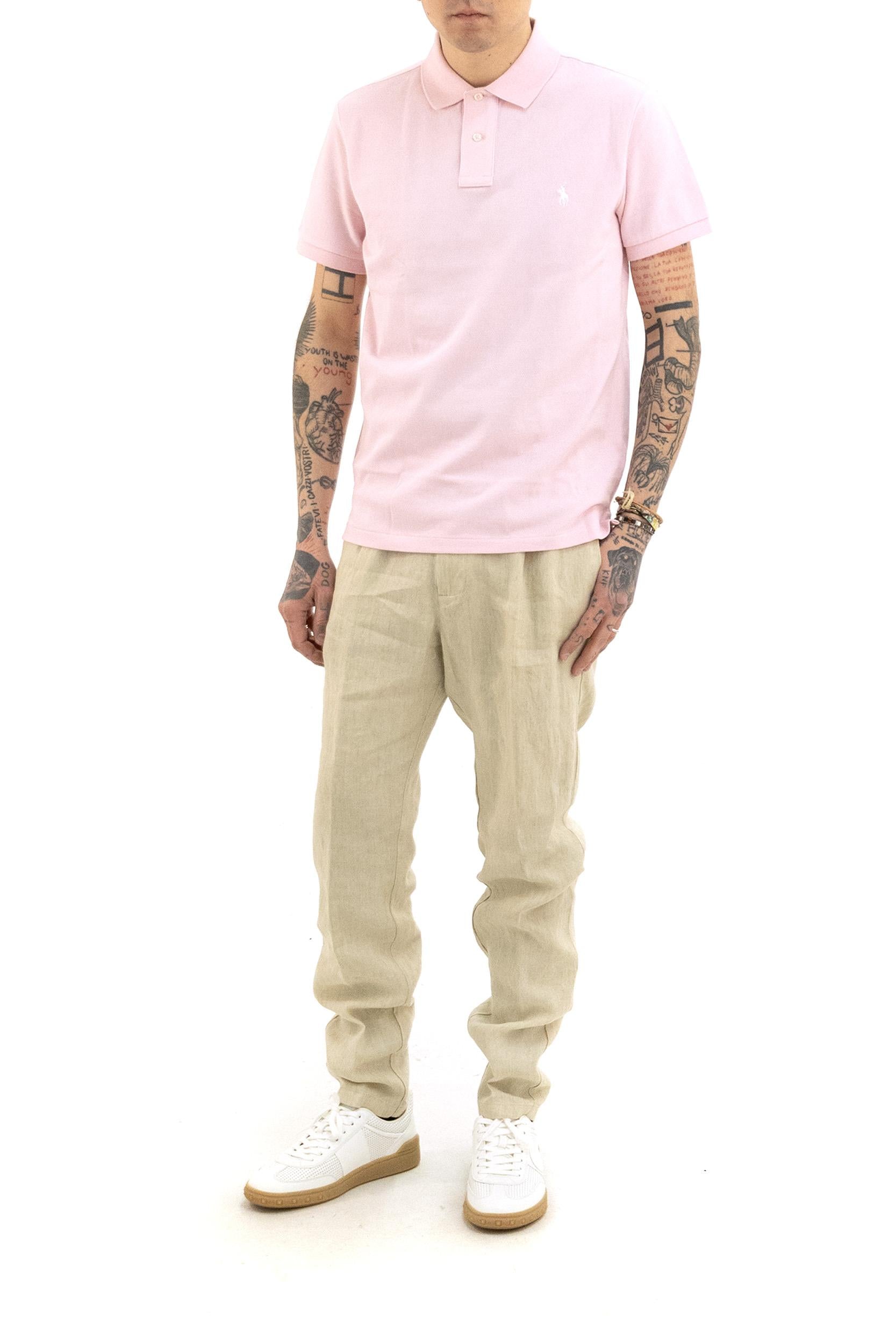 Polo in Piquet di Cotone<BR/> 710680784117 PINK POLO RALPH LAUREN