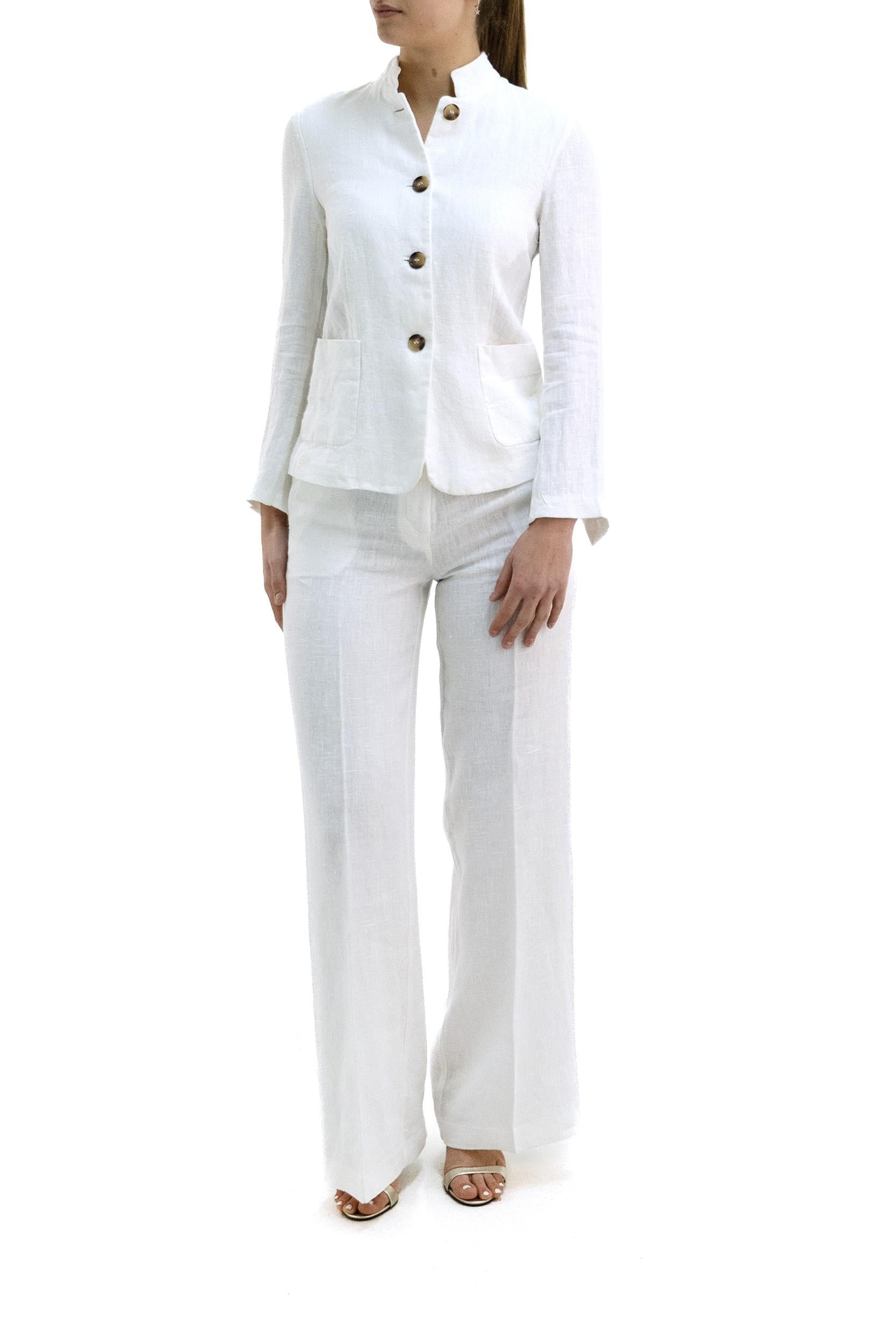 Giacca in lino di colore bianco<BR/> KB033QT4502 100 KILTIE