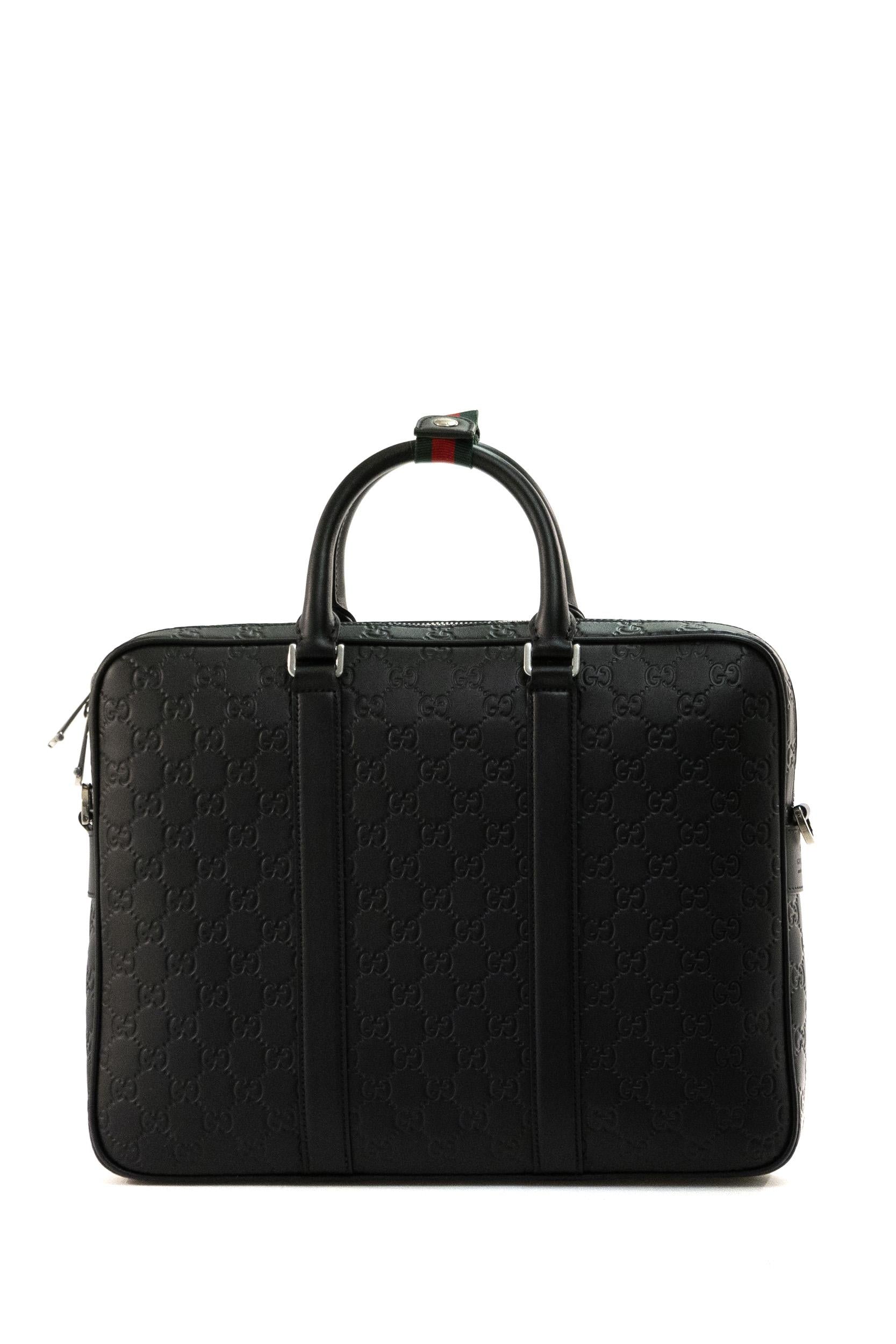 Borsa Portadocumenti in Pelle GG Emblem<BR/> 850222 AAFOM 1053 GUCCI