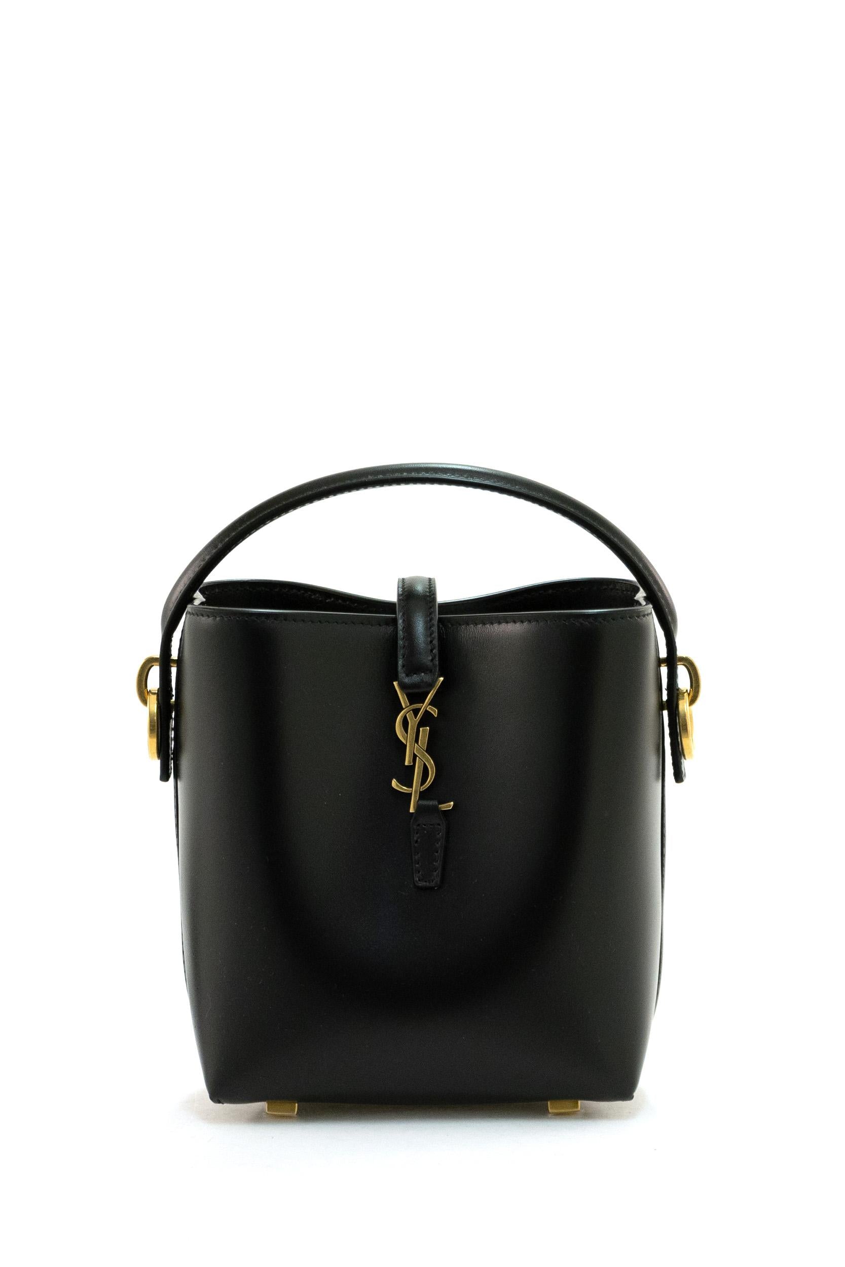 Borsa Le 37 Mini in pelle lucida con chiusura Cassandre<BR/> 765870 2R20W 1000 SAINT LAURENT