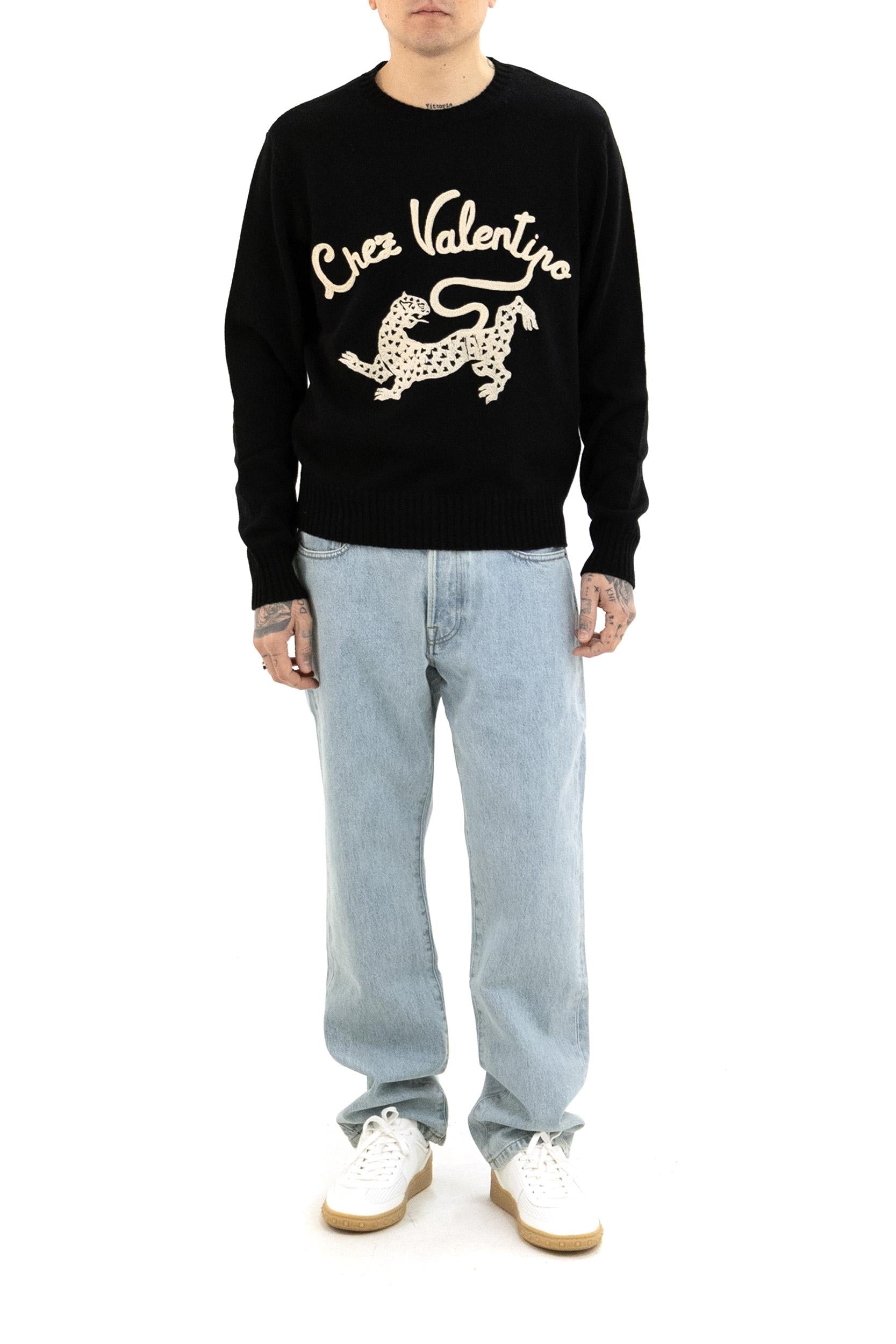 Maglia in Lana con Ricami<BR/> 8V3KC37ABBN 0NO VALENTINO GARAVANI