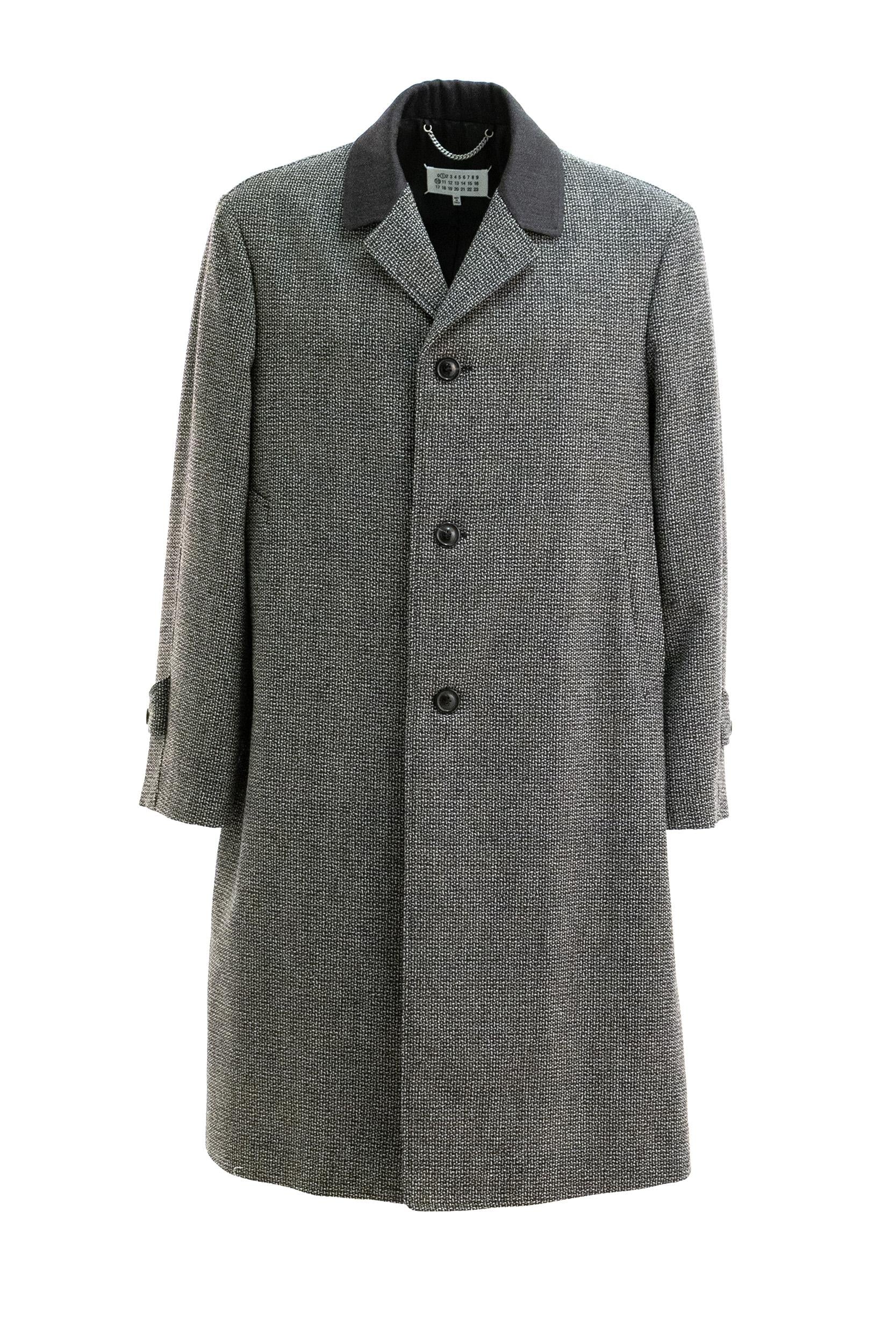 MAISON MARGIELA Cappotto in lana sale e pepe<BR/> S50AA0159 M35485 001F MAISON MARGIELA